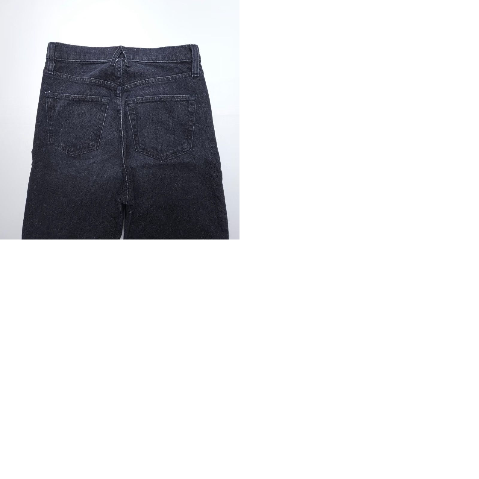 SLVRLAKE VINTAGE Slvrlake London Crop Jeans Womens Size 25 Underground High Rise Dark Black 5-Pocket Design USA Womens Jeans Size 42" / US 20 - 9 Thumbnail
