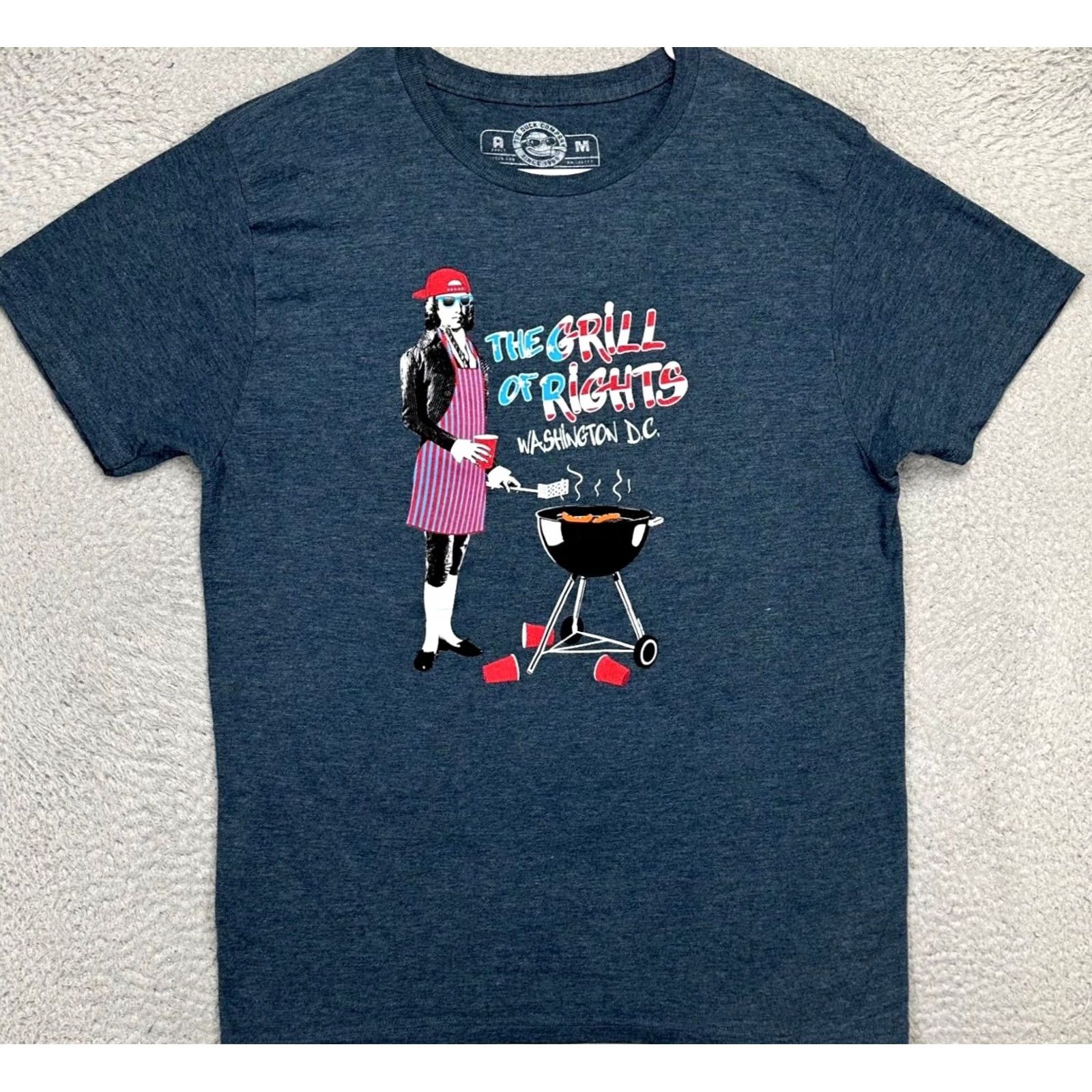 Vintage The Duck Company Shirt Adult Medium Grey USA Grill Of Rights Patriotic Tee Mens Size US M / EU 48-50 / 2 - 2 Thumbnail