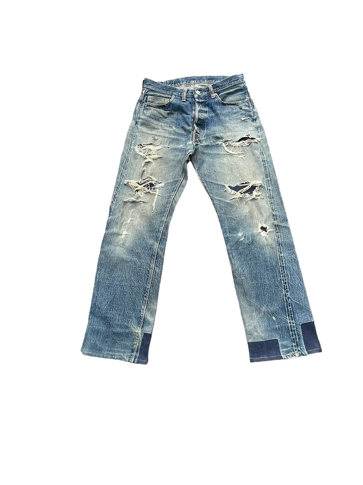 Denime × Vintage Vintage Denime Selvedge Distresed Denim Size US 32 / EU 48 - 2 Thumbnail