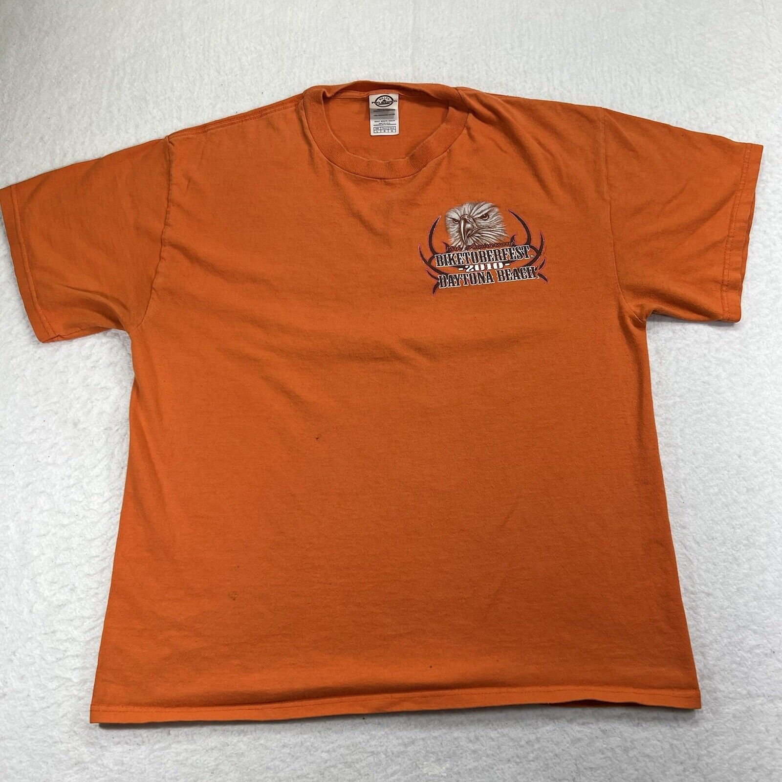 Delta Daytona Beach 2010 Biketoberfest Large Orange Graphic TShirt Size US L / EU 52-54 / 3 - 1 Thumbnail
