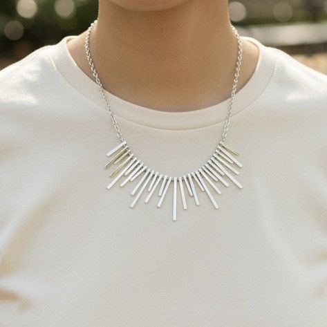 Other Silver tone spike fringe necklace Size ONE SIZE - 2 Thumbnail