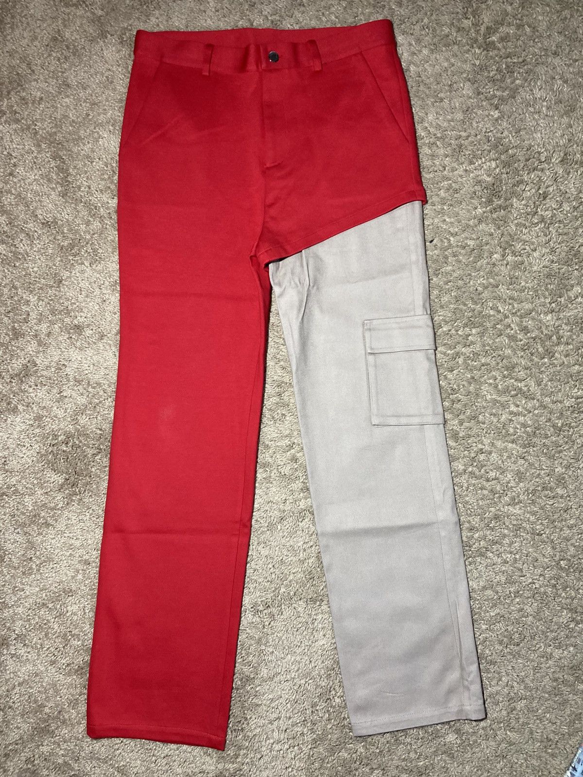 Japanese Brand 2020 Yoikadakada Hybrid Cargo Split Pants Red Chinese 2021 Size US 32 / EU 48 - 2 Thumbnail