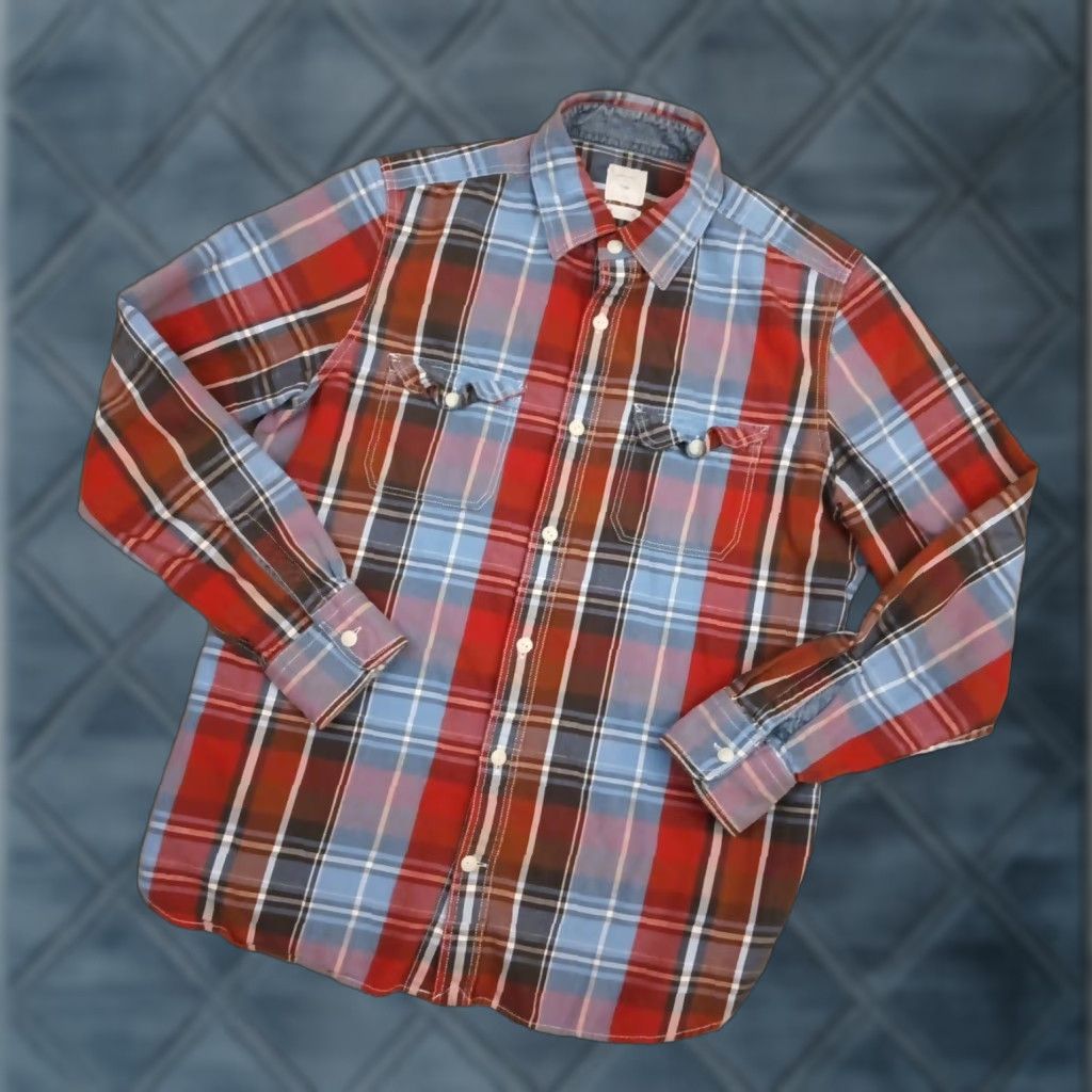 Gap Gap Shirt Mens Medium Red Blue Plaid Long Sleeve Button Up Pockets Cotton Size US M / EU 48-50 / 2 - 1 Thumbnail