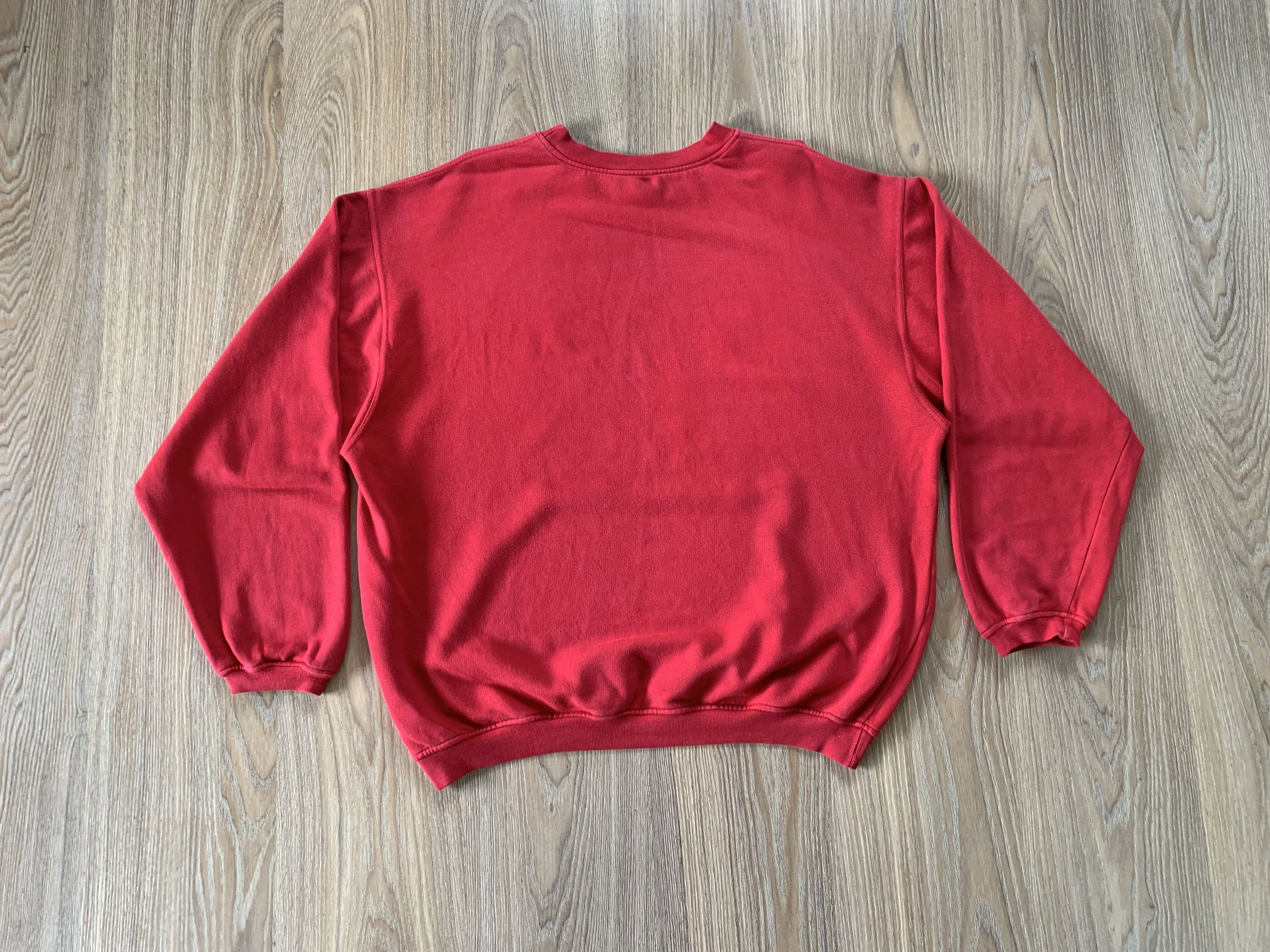 Adidas × Vintage Adidas Big Logo Red Cotton Vintage Sweatshirt Size US L / EU 52-54 / 3 - 3 Thumbnail