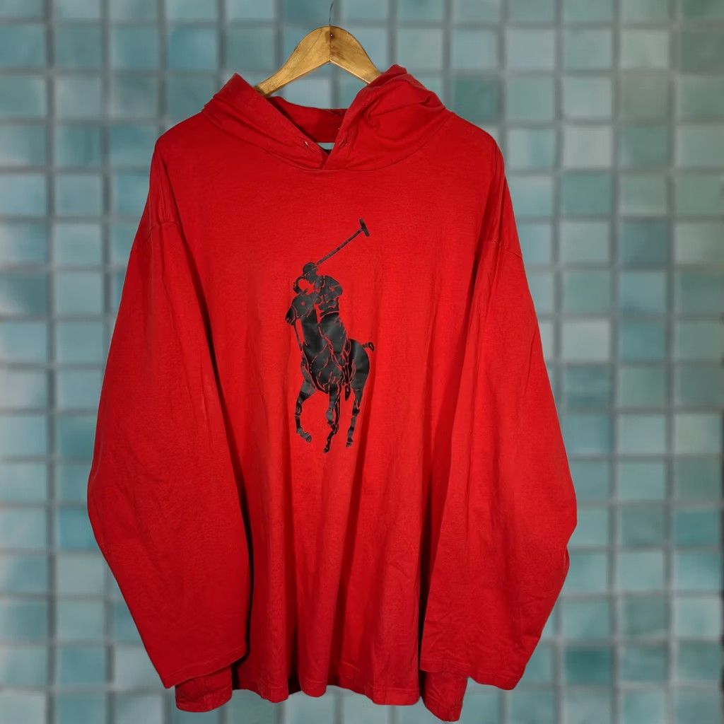 Polo Ralph Lauren Polo Ralph Lauren Hoodie T-Shirt Mens 4XB Big Pony Red Hooded Long Sleeve Logo Graphic Print Seasonal All Seasons Size US XXL / EU 58 / 5 - 1 Thumbnail
