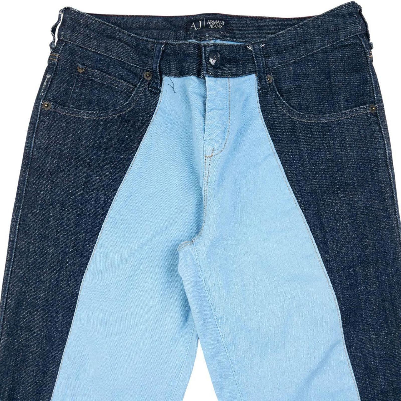 Armani Exchange Vintage Armani Jeans Colour Block Flared Denim Jeans W30 Size 30" / US 8 / IT 44 - 4 Thumbnail