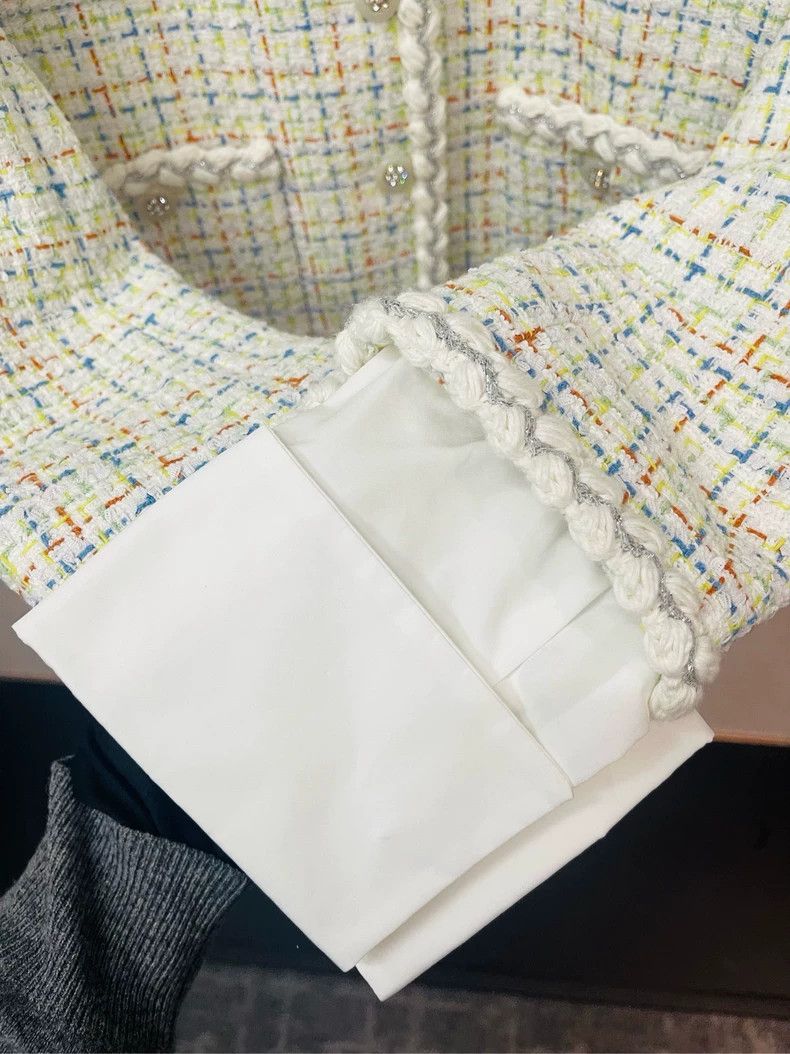 Chanel Chanel 25C early spring white tweed tweed jacket 2504-Nexta Size XS / US 0-2 / IT 36-38 - 4 Thumbnail