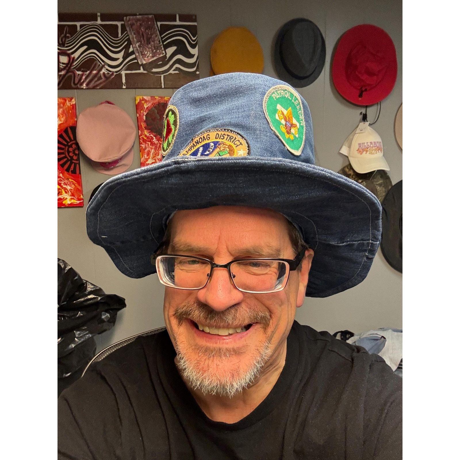 Other Upcycled Denim Wide Brim Hat XL 24” – Vintage Scout Patch Size ONE SIZE - 9 Thumbnail