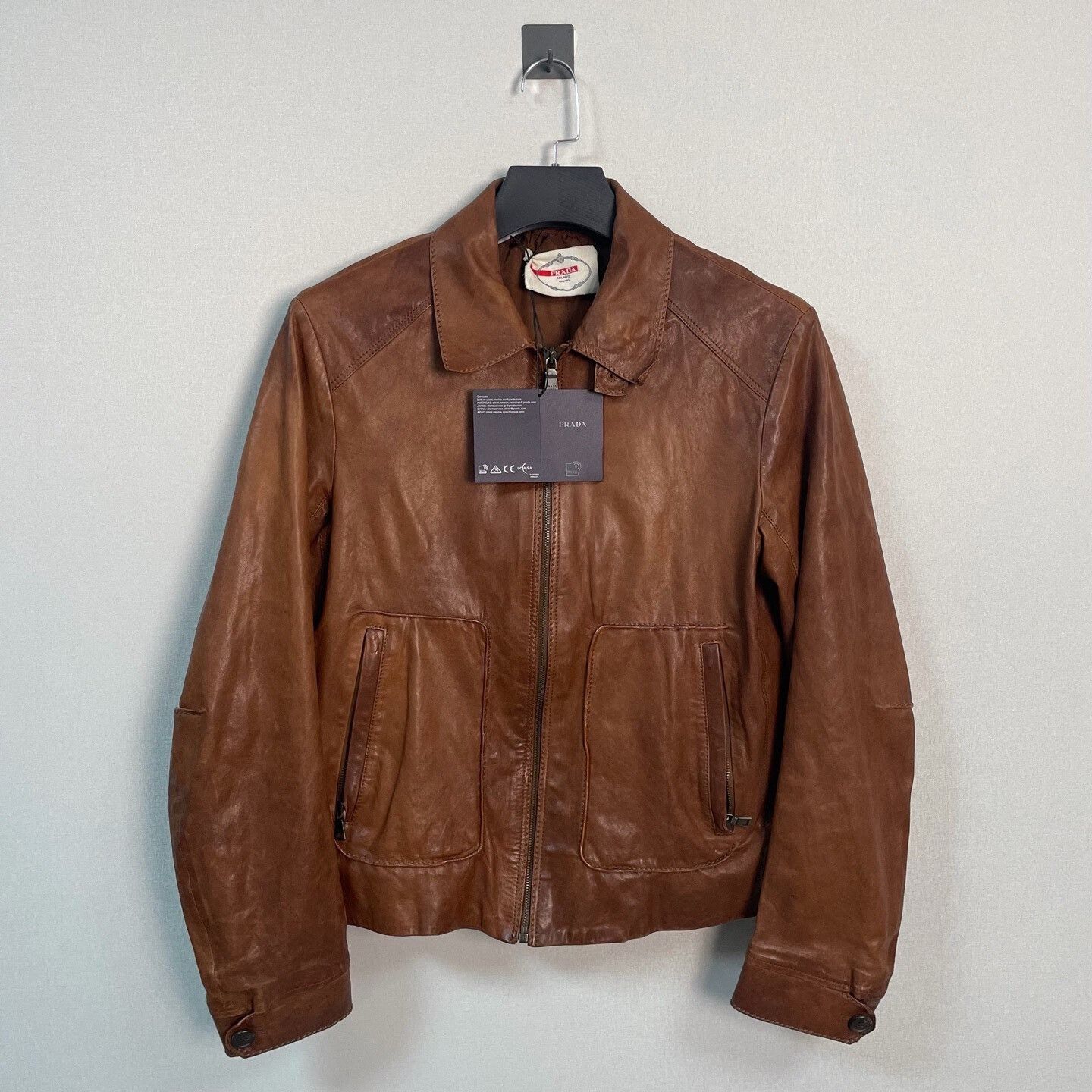 classic brown leather motorcycle jacket