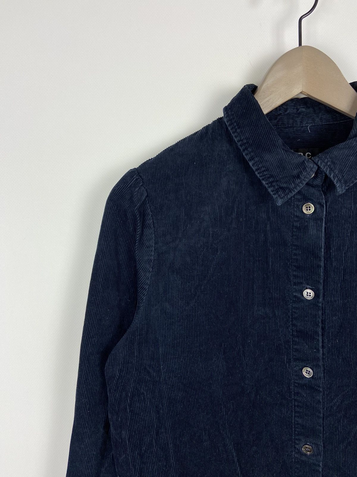 A.P.C. × Designer A.P.C. Navy Blue Corduroy Overshirt Luxury Size US S / EU 44-46 / 1 - 4 Thumbnail