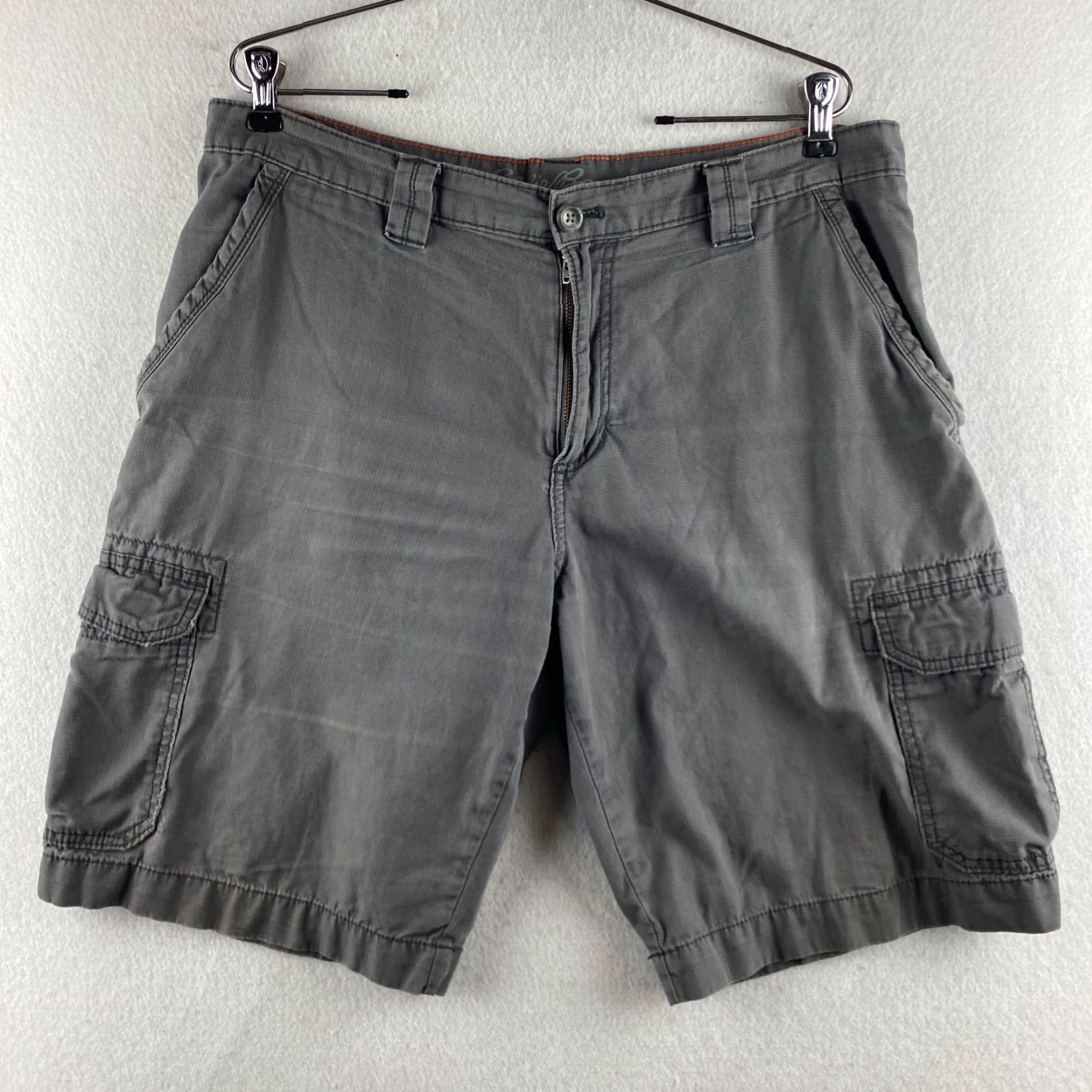 Eddie Bauer Eddie Bauer Mens Cargo Shorts 36 Gray Cotton Blend Rip Stop Flap Pockets Outdoor Casual Size US 35 - 2 Thumbnail