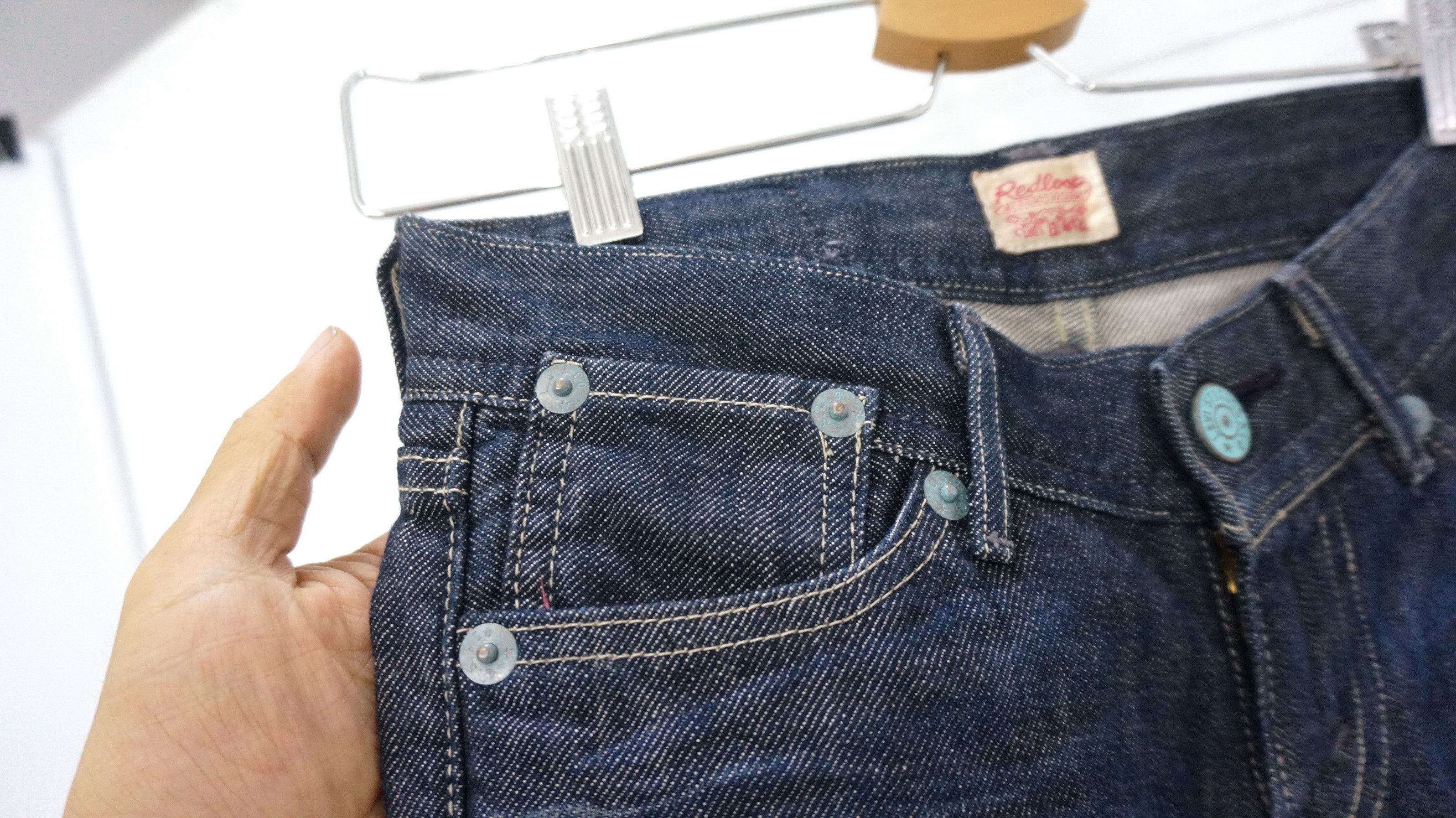 Levi's 💥 Rare Levis Women Red Loop Japan Flare Indigo Jeans Size 27" / US 4 / IT 40 - 10 Thumbnail