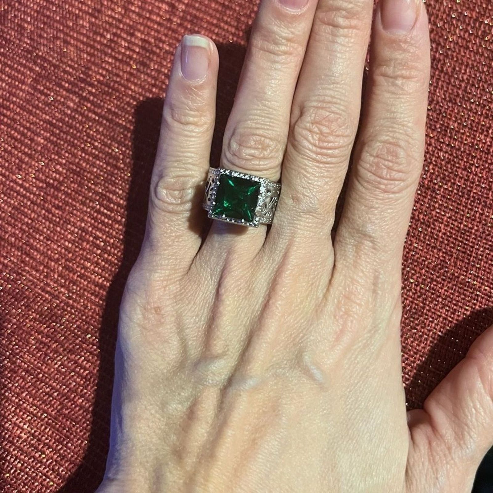 Other Big Large Green Stone Women’s Luxury Ring Size 7 Size ONE SIZE - 8 Thumbnail
