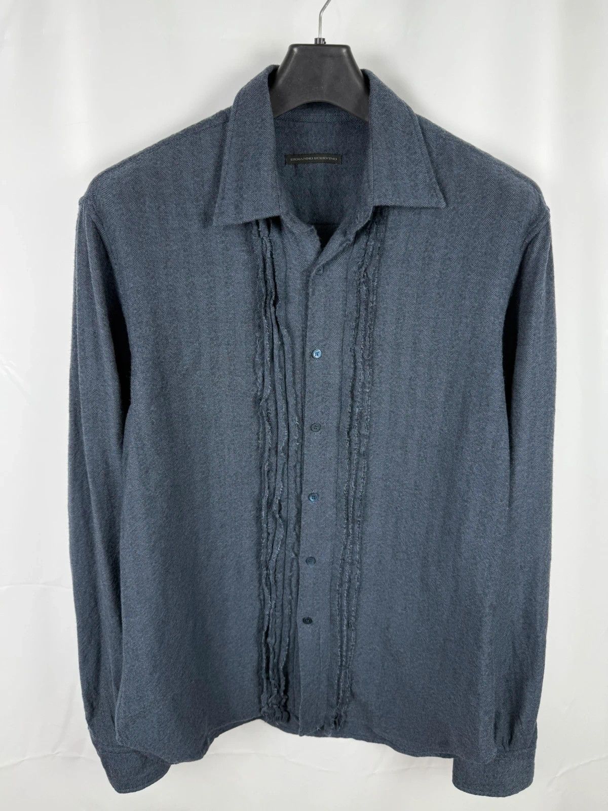 Ermanno Scervino Ermanno Scervino Men Twiil Shirt Fringed Fleece Wool size 54 Size US XL / EU 56 / 4 - 1 Thumbnail