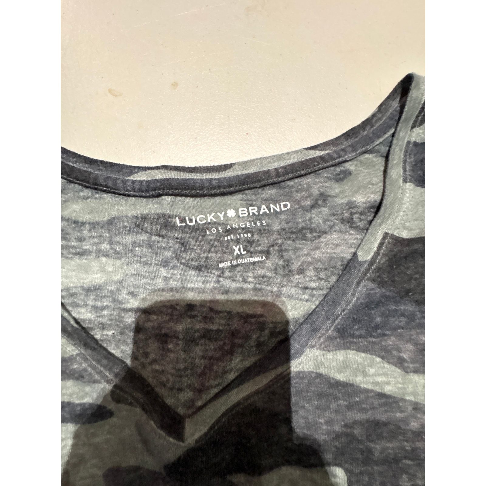 Lucky Brand Lucky Brand Women’s XL Camo T-Shirt Gray Short Sleeve Size XL / US 12-14 / IT 48-50 - 3 Thumbnail