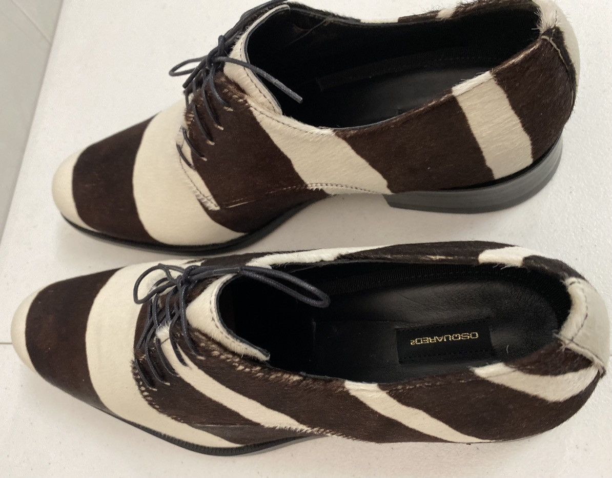 Dsquared2 Dsquared2 🇮🇹 Brown/White Pony Hair Zebra Striped Derby 10 NEW Size US 10 / EU 43 - 16 Thumbnail