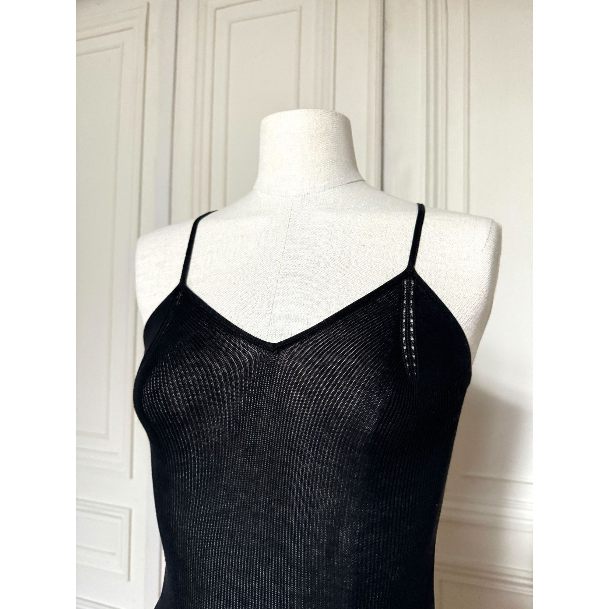 Jean Paul Gaultier Black Ribbed Knit Top Size S / US 4 / IT 40 - 2 Thumbnail