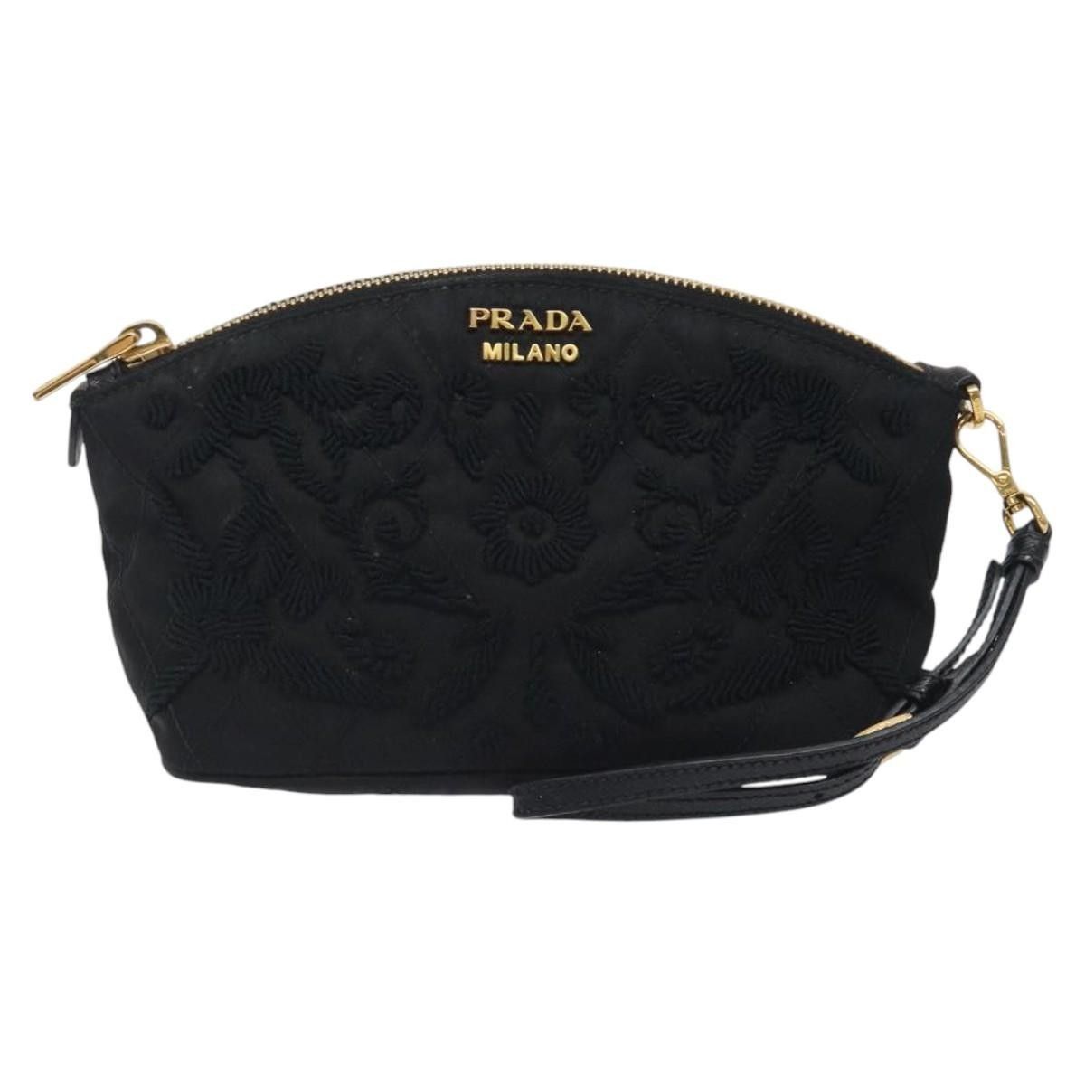 Prada Prada Vintage Pouch Embroidery Nylon Size ONE SIZE - 1 Thumbnail