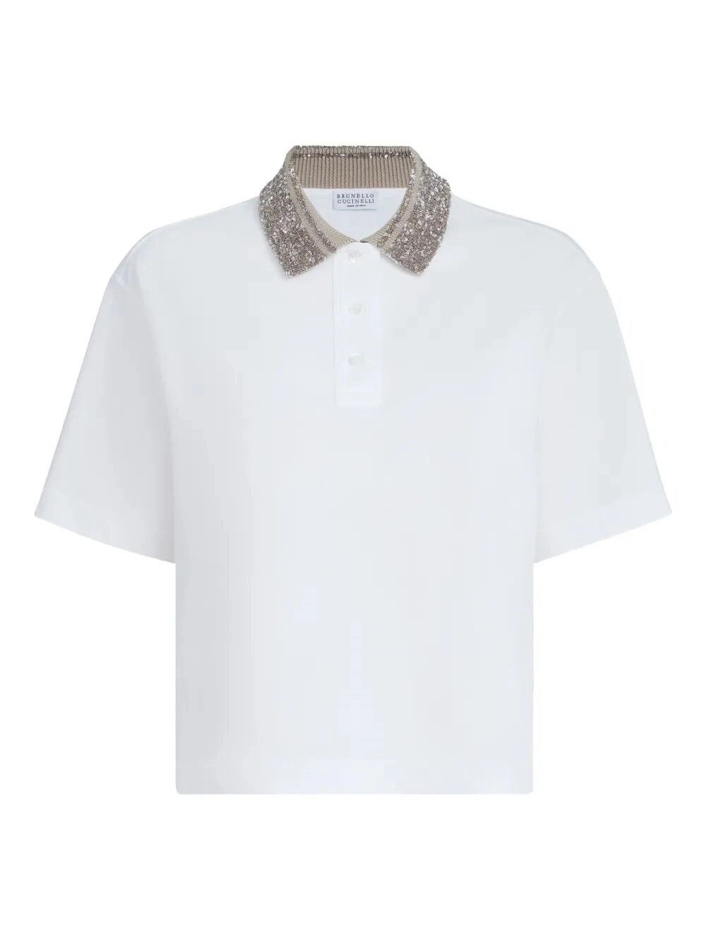 Brunello Cucinelli Polo with Dazzling Knit Collar Size XL / US 12-14 / IT 48-50 - 1 Thumbnail