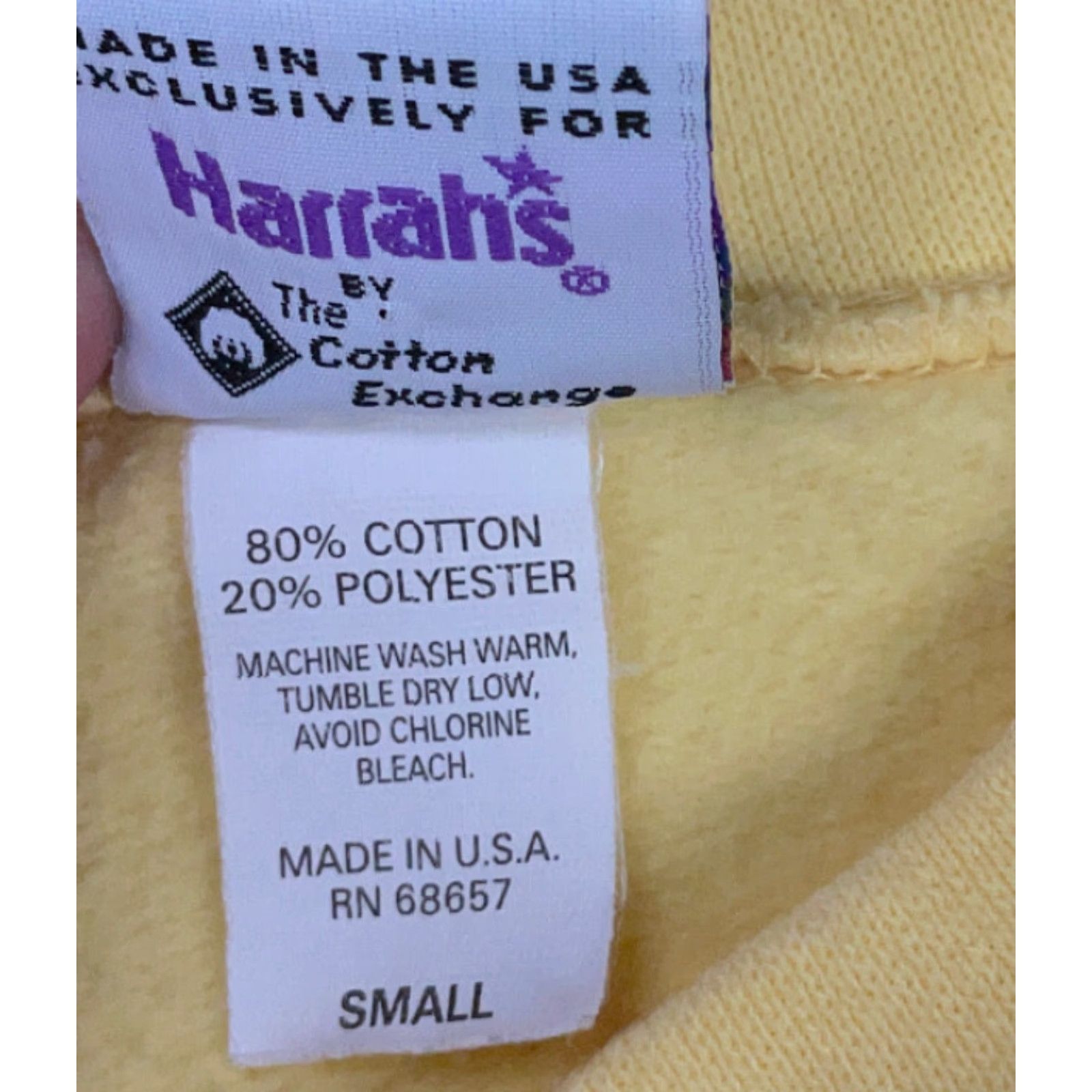 Vintage VTG Harrah's Las Vegas Sweatshirt The Cotton Exchange Mens Adult Small Yellow Embroidered 90s Retro Size US S / EU 44-46 / 1 - 6 Thumbnail