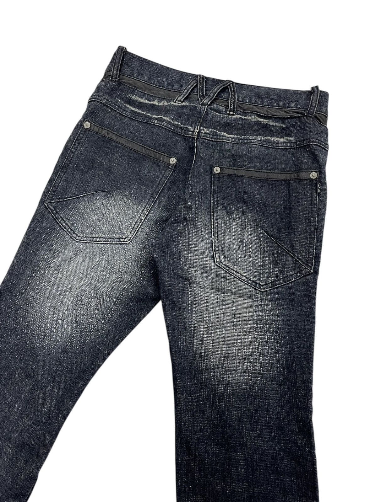 If Six Was Nine × Japanese Brand × Morgan Homme Morgan Homme Japan Leather Stripe Flare Jeans Size US 30 / EU 46 - 7 Thumbnail