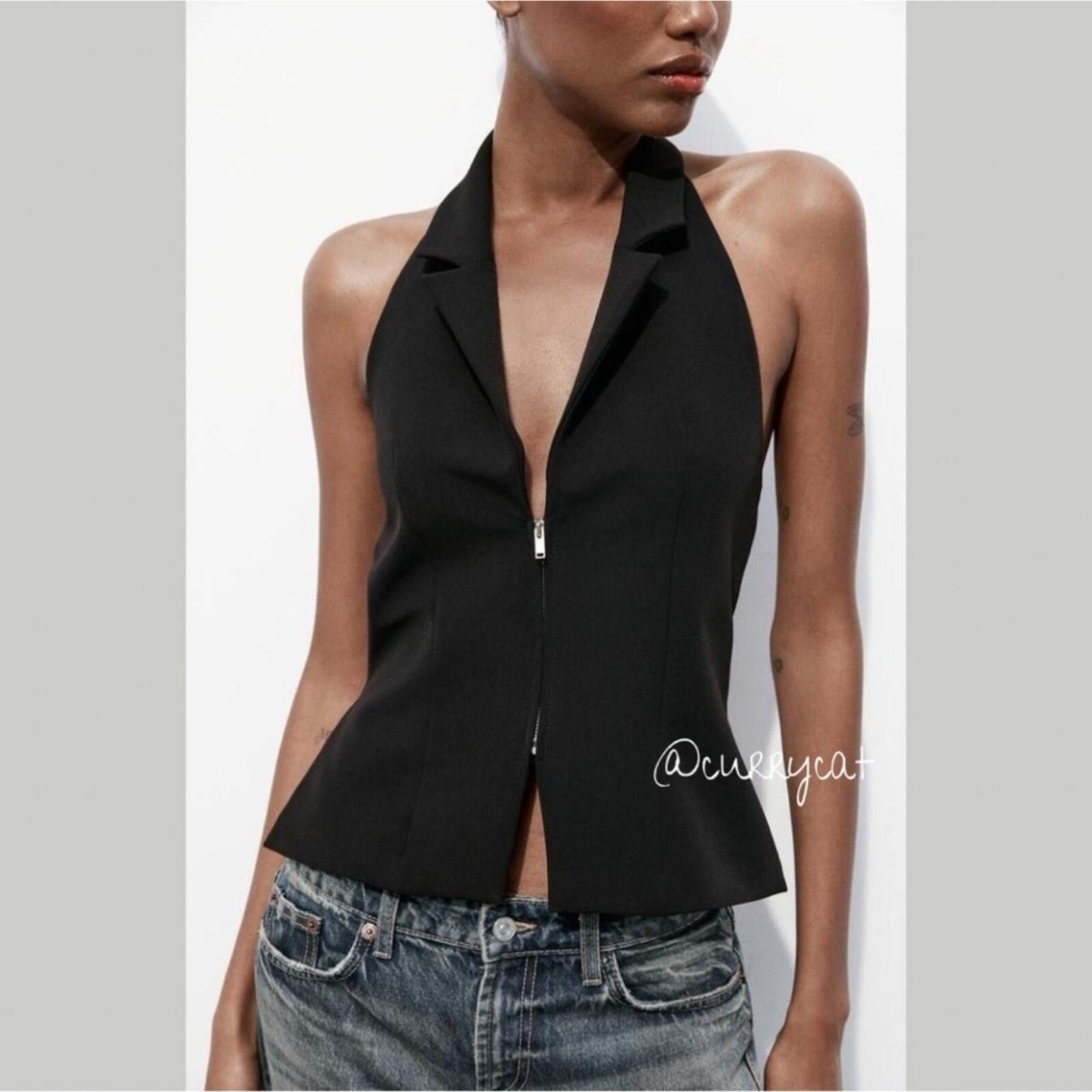 Zara Zara Open Back Halter Top Size S / US 4 / IT 40 - 1 Thumbnail