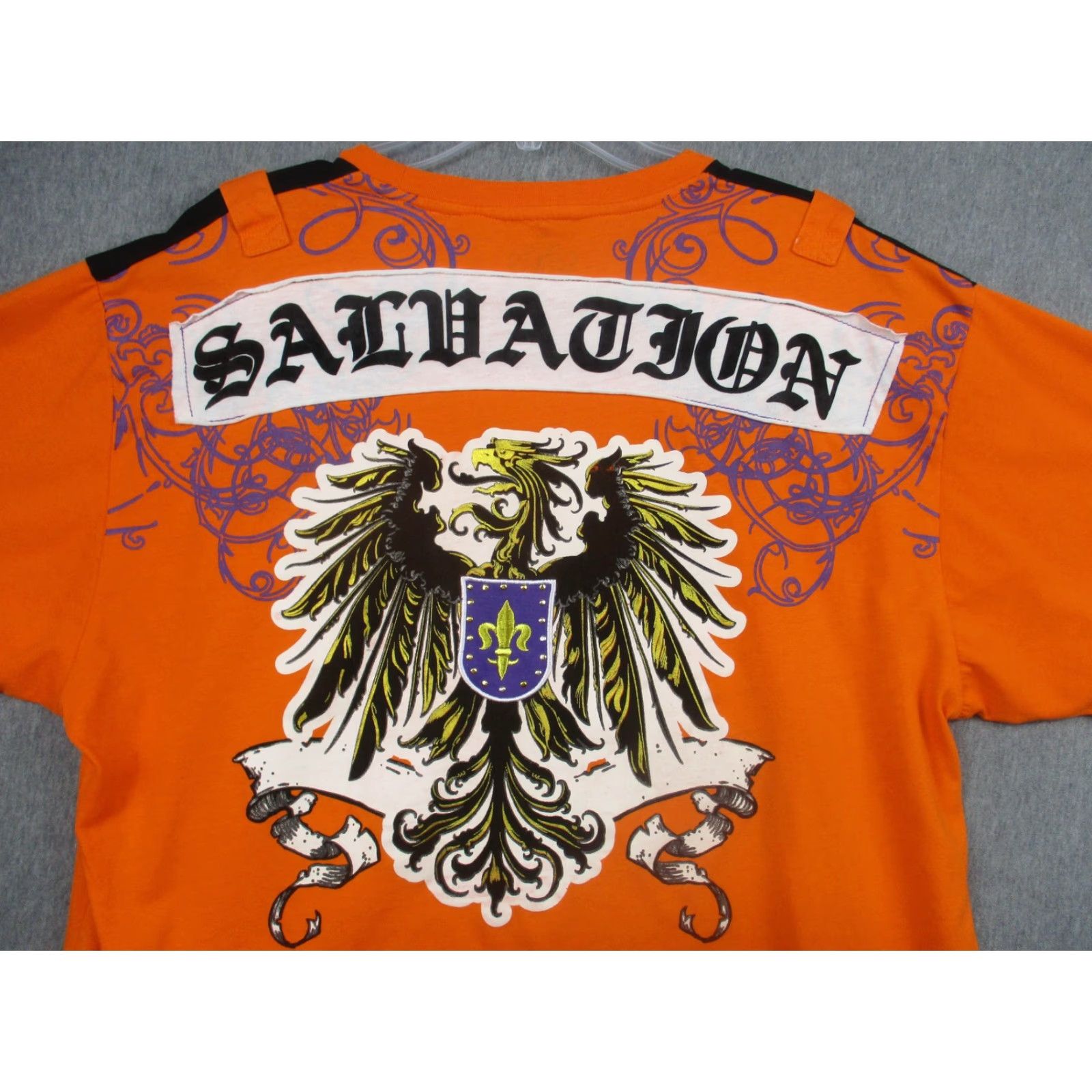 Vintage Attitude Gold Shirt Mens 2XL Orange Black Graphic Eagle Salvation Crest Tee Shirt Size US XXL / EU 58 / 5 - 7 Thumbnail