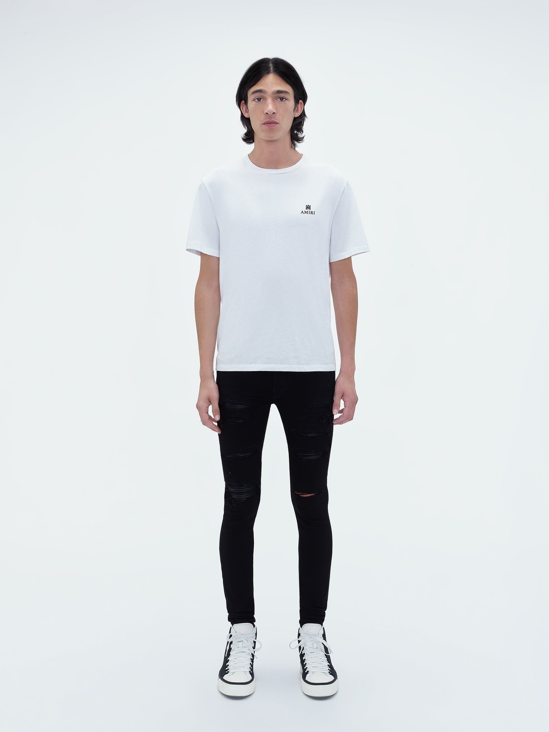 Amiri oc11z0225 Leather Thrasher Jeans in Black Size US 38 / EU 54 - 2 Thumbnail