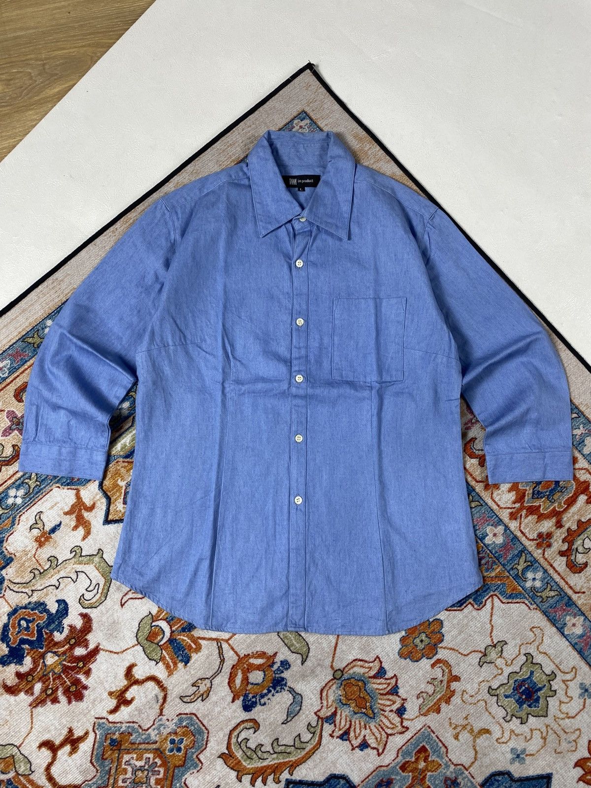 Issey Miyake Im Miyake Design Studio Heavy Catton Button Up Shirt Size L / US 10 / IT 46 - 1 Thumbnail