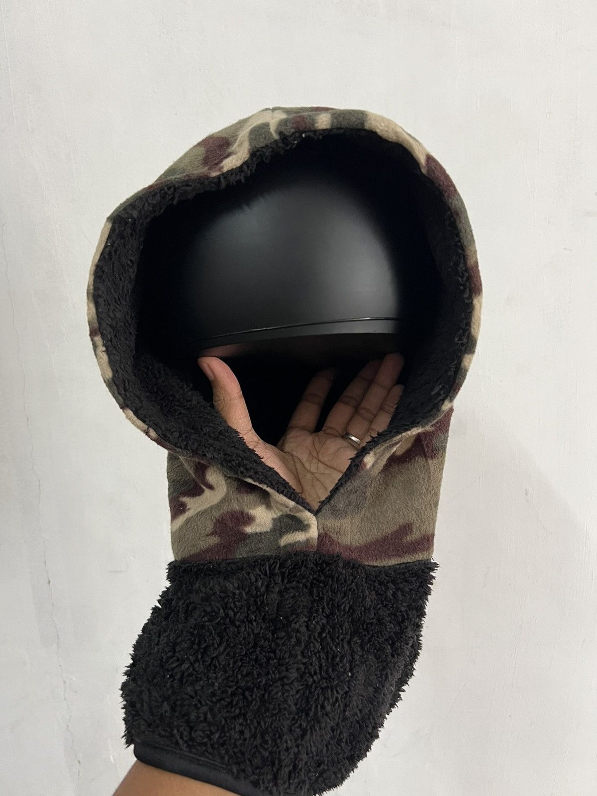 Japanese Brand Camouflge Mohair Fur Hoodie Balaclava Hat Size ONE SIZE - 5 Thumbnail