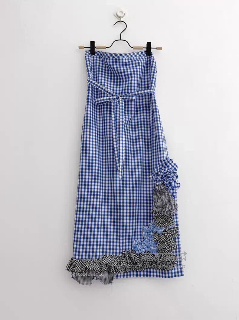 Comme des Garcons Comme Des Garcons size F Blue and White Plaid Flower Folded Size 22" - 1 Thumbnail