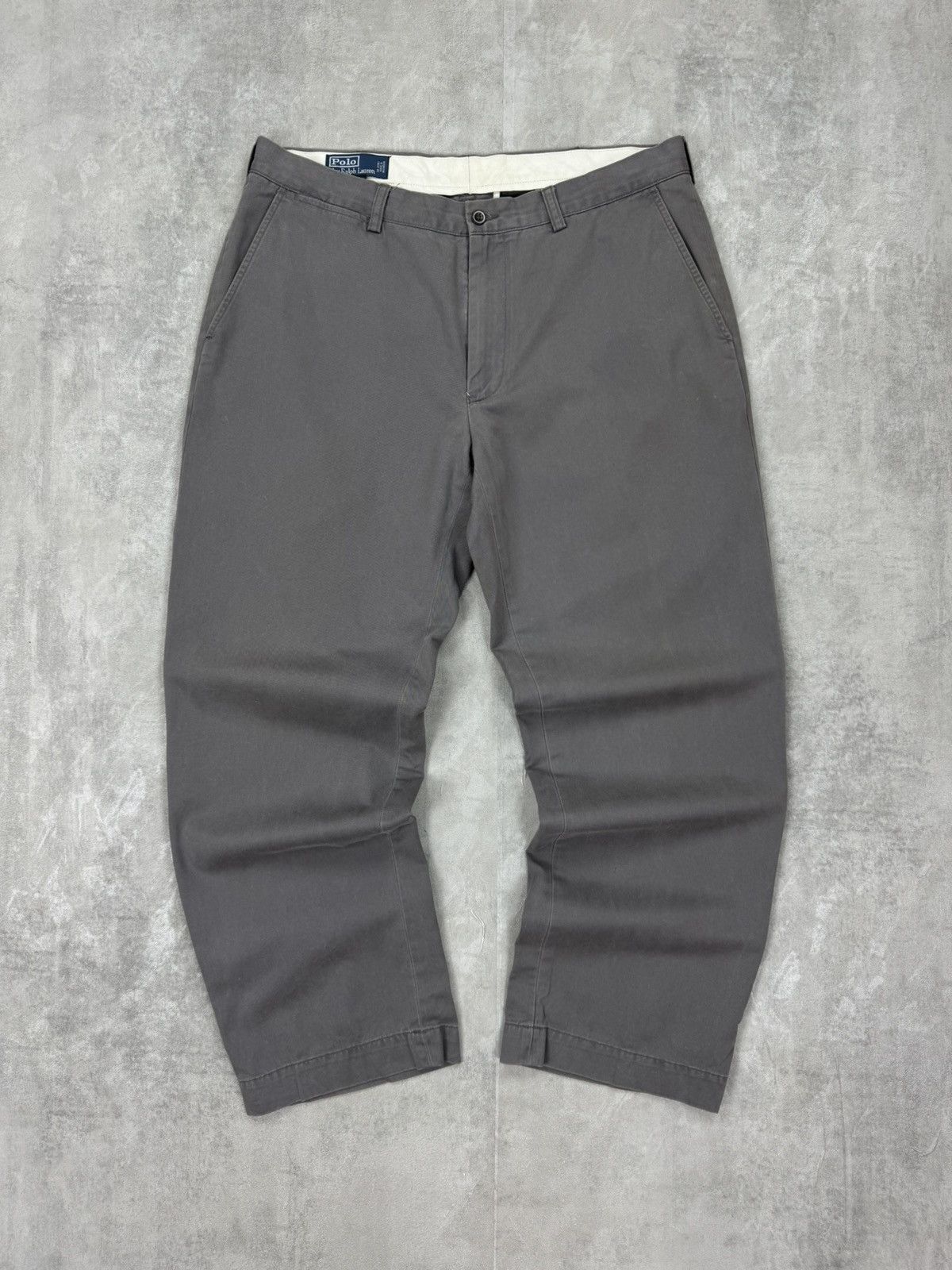 Vintage POLO RALPH LAUREN VINTAGE GREY CHINO PANTS Mens size 36 Size US 36 / EU 52 - 1 Thumbnail