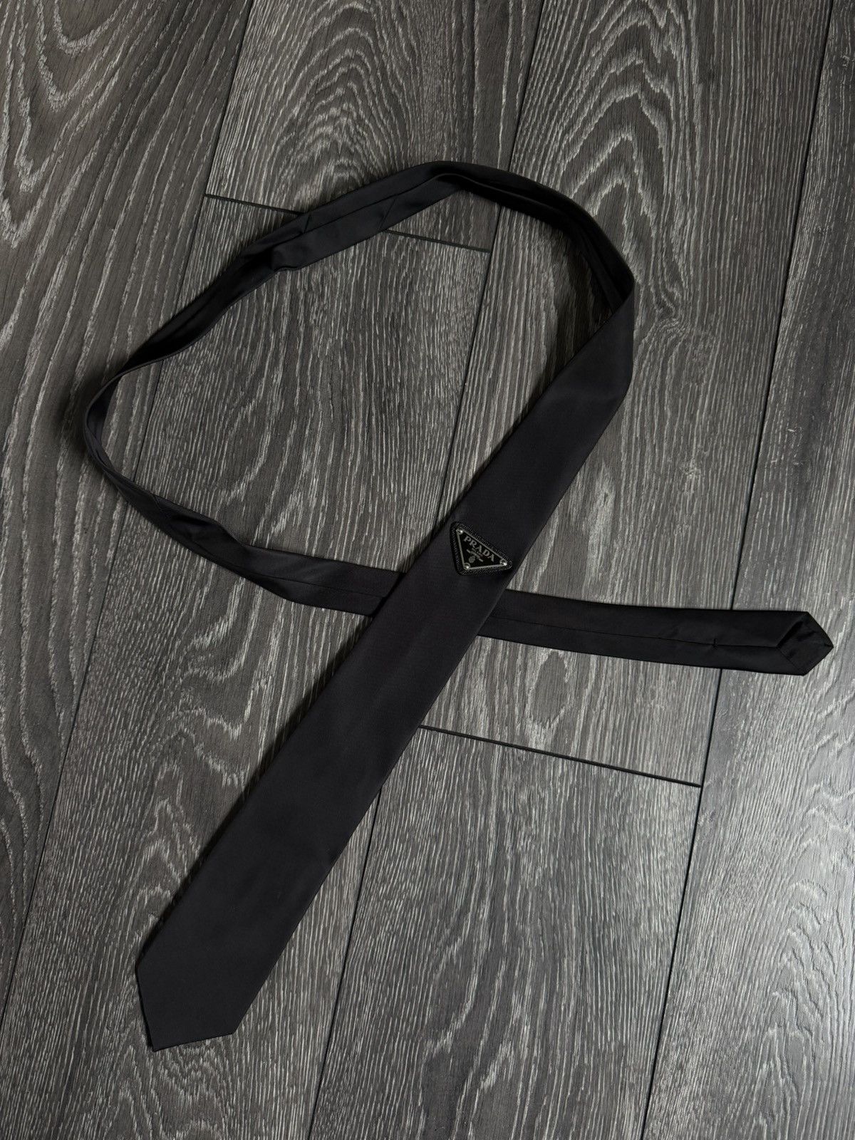 Prada prada triangle logo tie Size ONE SIZE - 1 Thumbnail