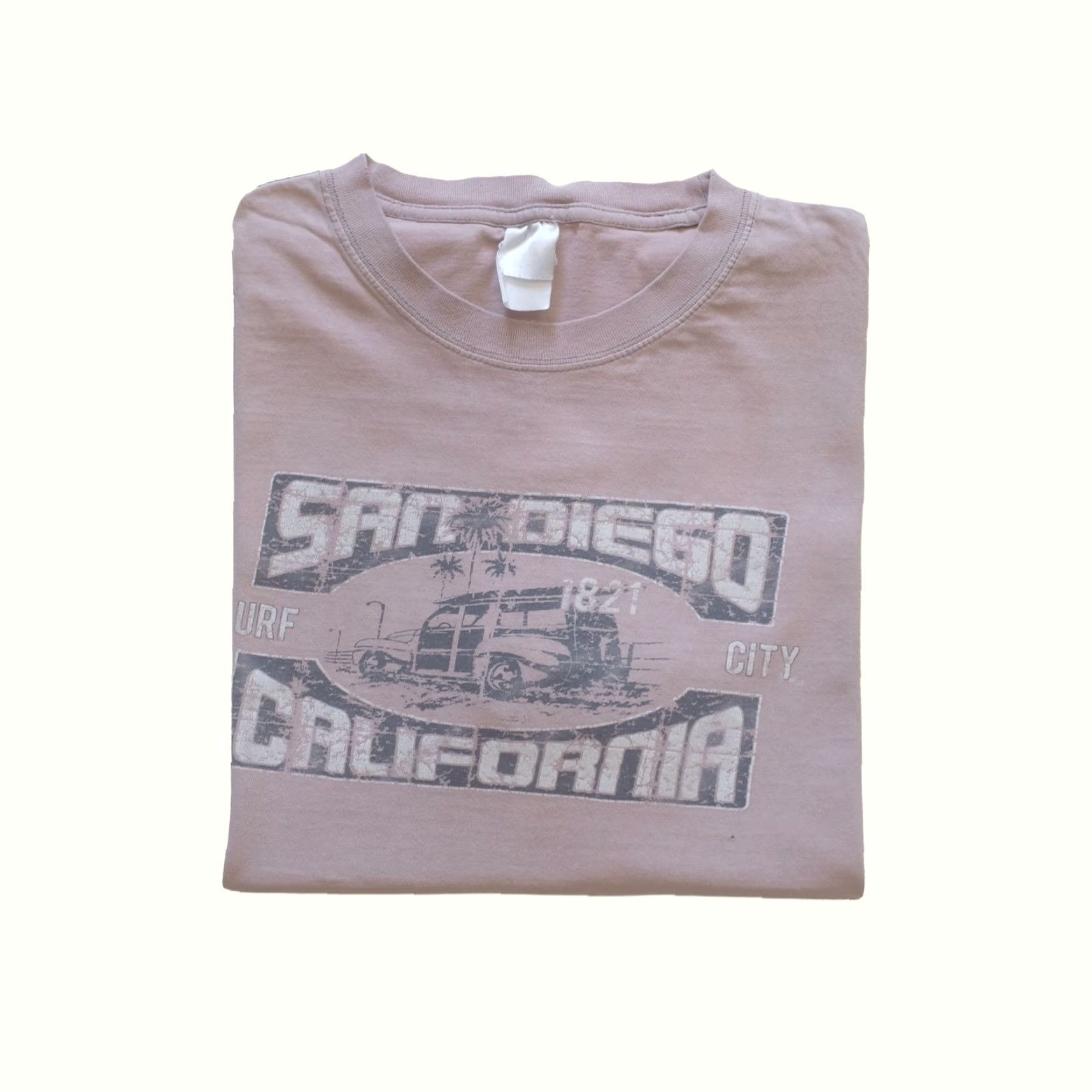 Ford FORD VTG 90s Y2K WOOD WAGON SAN DIEGO CALIFORNIA SURF DISTRESSED T SHIRT SZ XL T-Shirt Mens Beige Cotton Graphic Print Vintage Ford San Diego 90s Size US XL / EU 56 / 4 - 2 Thumbnail
