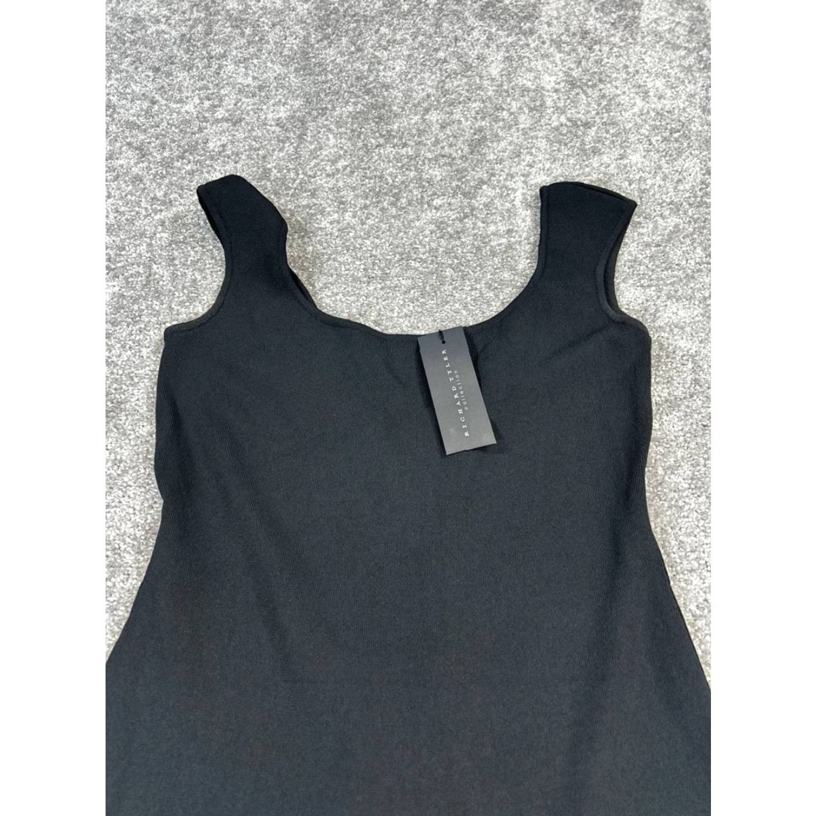 Richard Tyler VINTAGE Richard Tyler Dress Women's Large Sleeveless Bodycon Knee Length Black Rayon Party/Cocktail 90s Womens Size L / US 10 / IT 46 - 2 Thumbnail