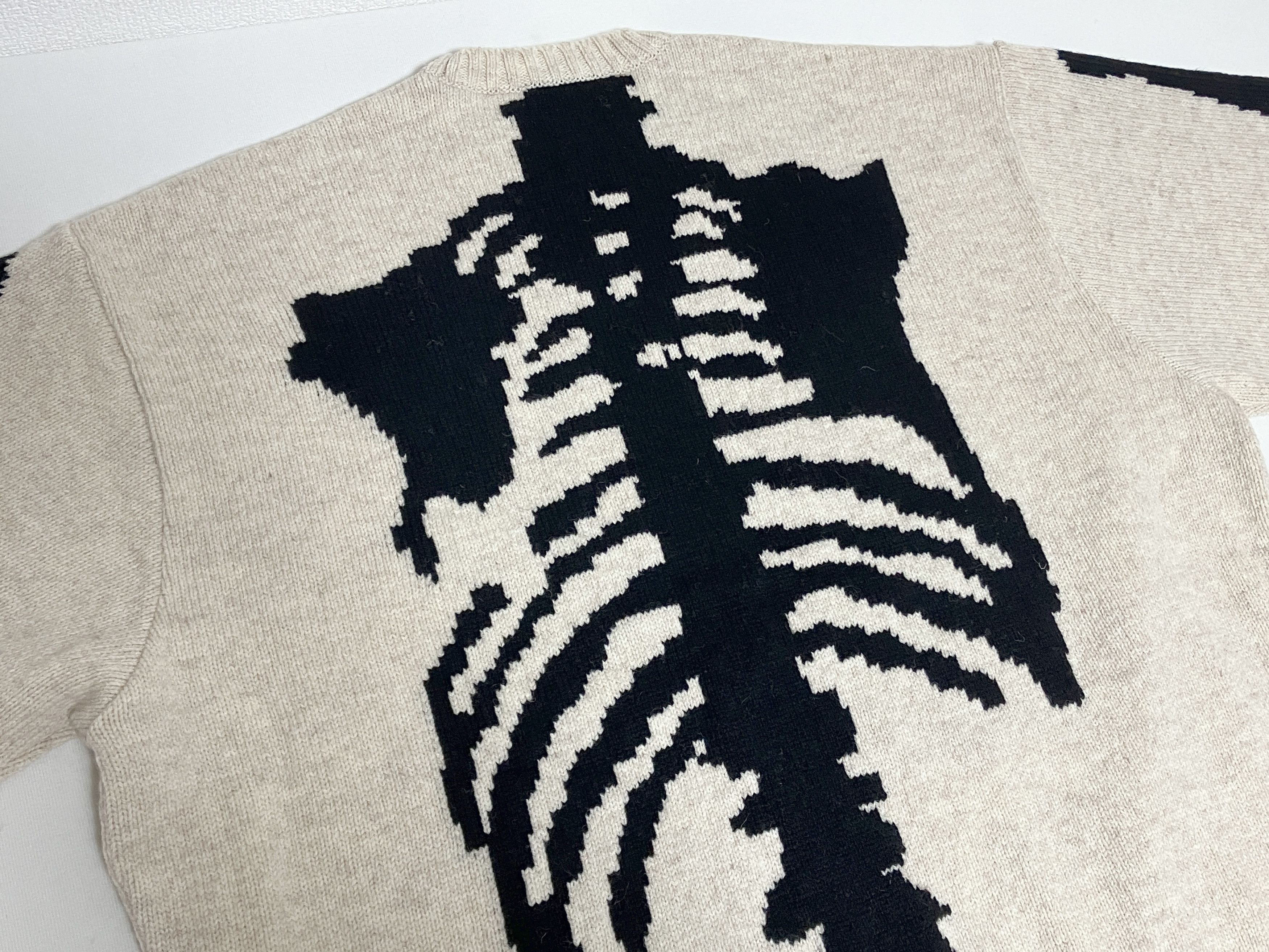 Kapital KAPITAL 5G wool bone crew sweater Skeleton ecru new S Size US S / EU 44-46 / 1 - 5 Thumbnail