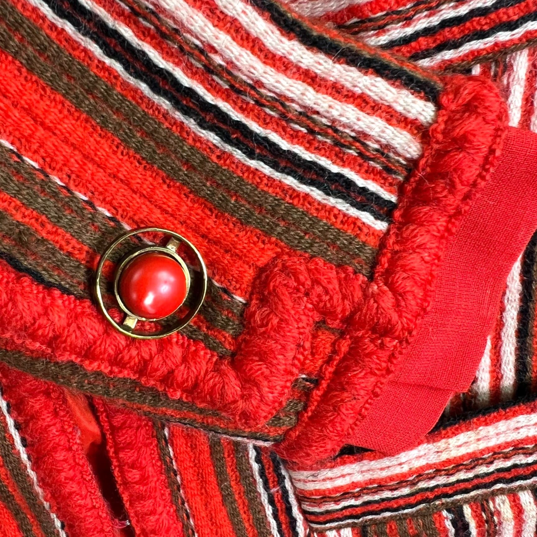 Vintage VINTAGE Elizabeth Arden London Stripped Tweed Jacket Womens SZ 16 Orange Size XXL / US 16-18 / IT 52-54 - 4 Thumbnail