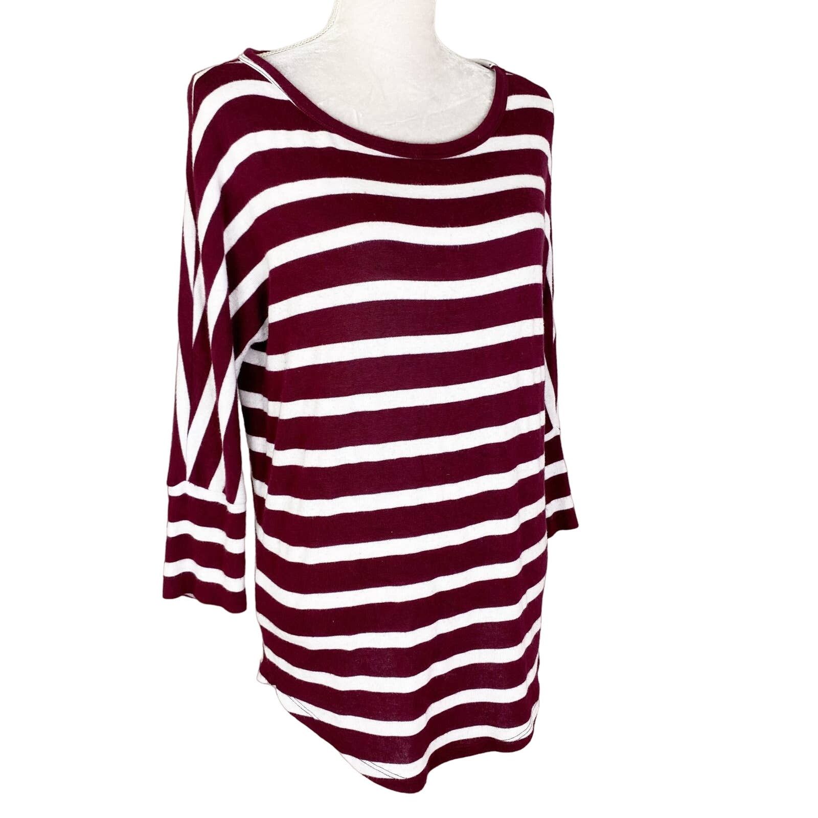 Other Mix by 41Hawthorn Sweater Medium Maroon White Stripes Size M / US 6-8 / IT 42-44 - 3 Thumbnail