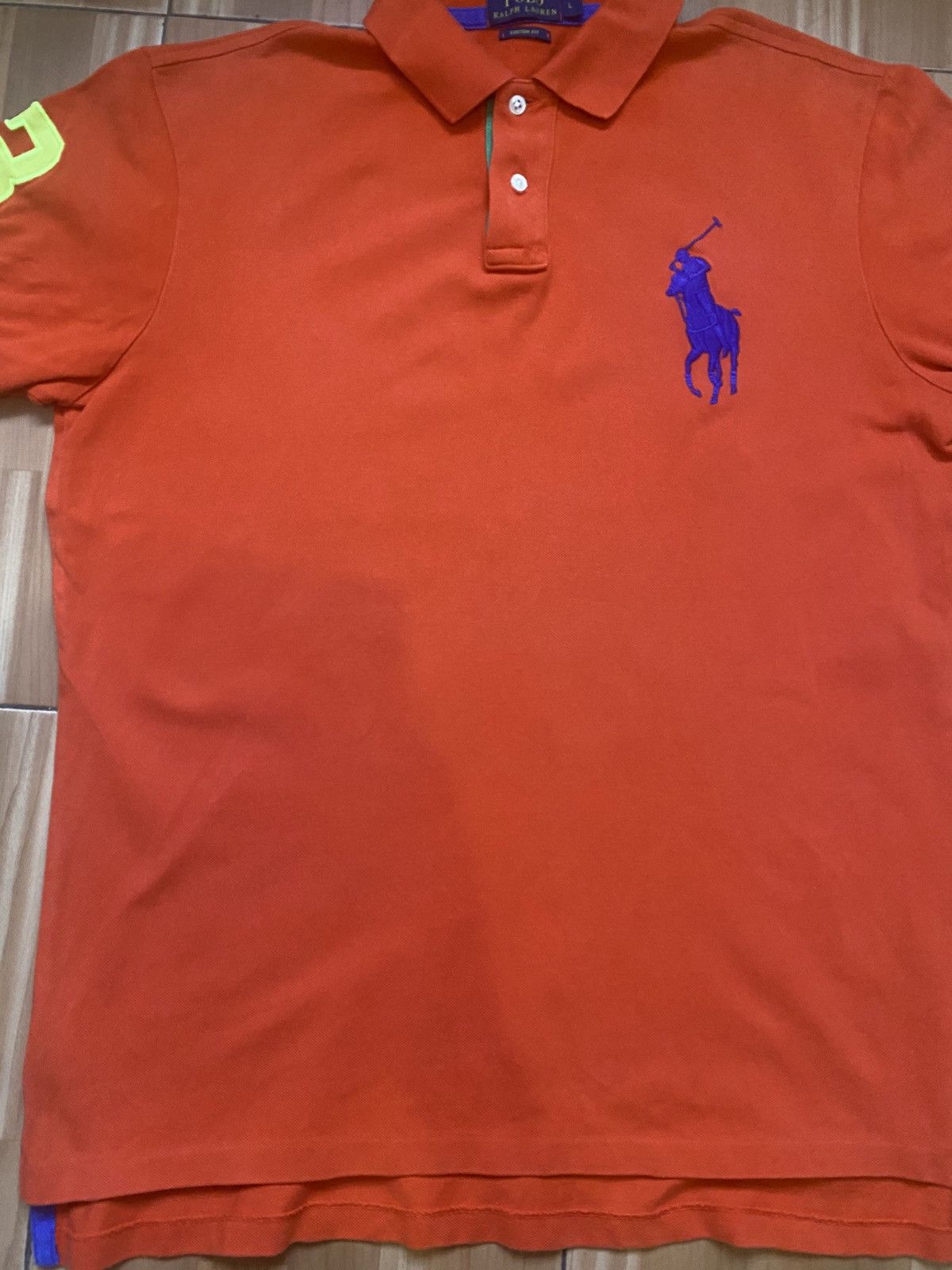 Polo Ralph Lauren × Ralph Lauren × Vintage Polo Ralph Lauren Men’s Polo Shirt Big Pony Orange Size US L / EU 52-54 / 3 - 2 Thumbnail