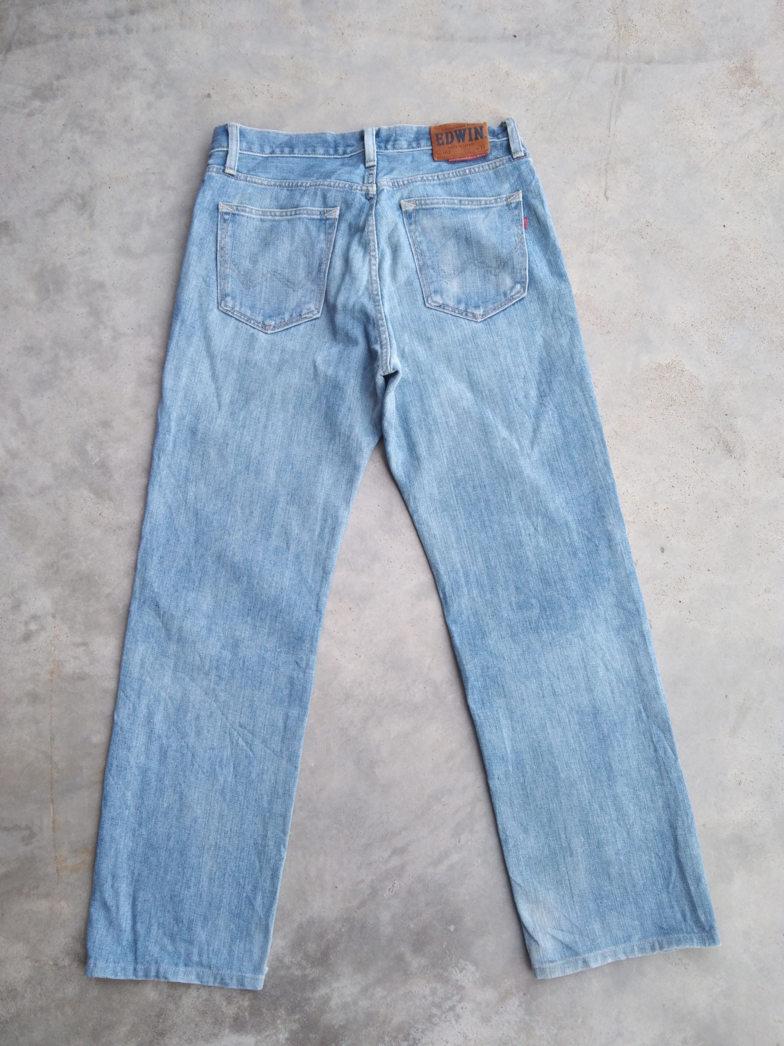 Japanese Brand Vintage Edwin Made In Japan Distressed Jeans 31x29 Size US 31 - 2 Thumbnail