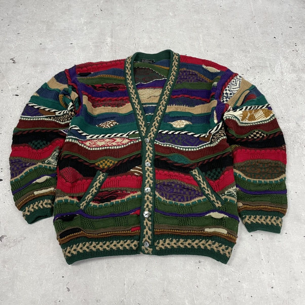 Coogi Vintage 80’s Coogi 3D knitted Cardigan Notorius B.I.G Size US M / EU 48-50 / 2 - 7 Thumbnail