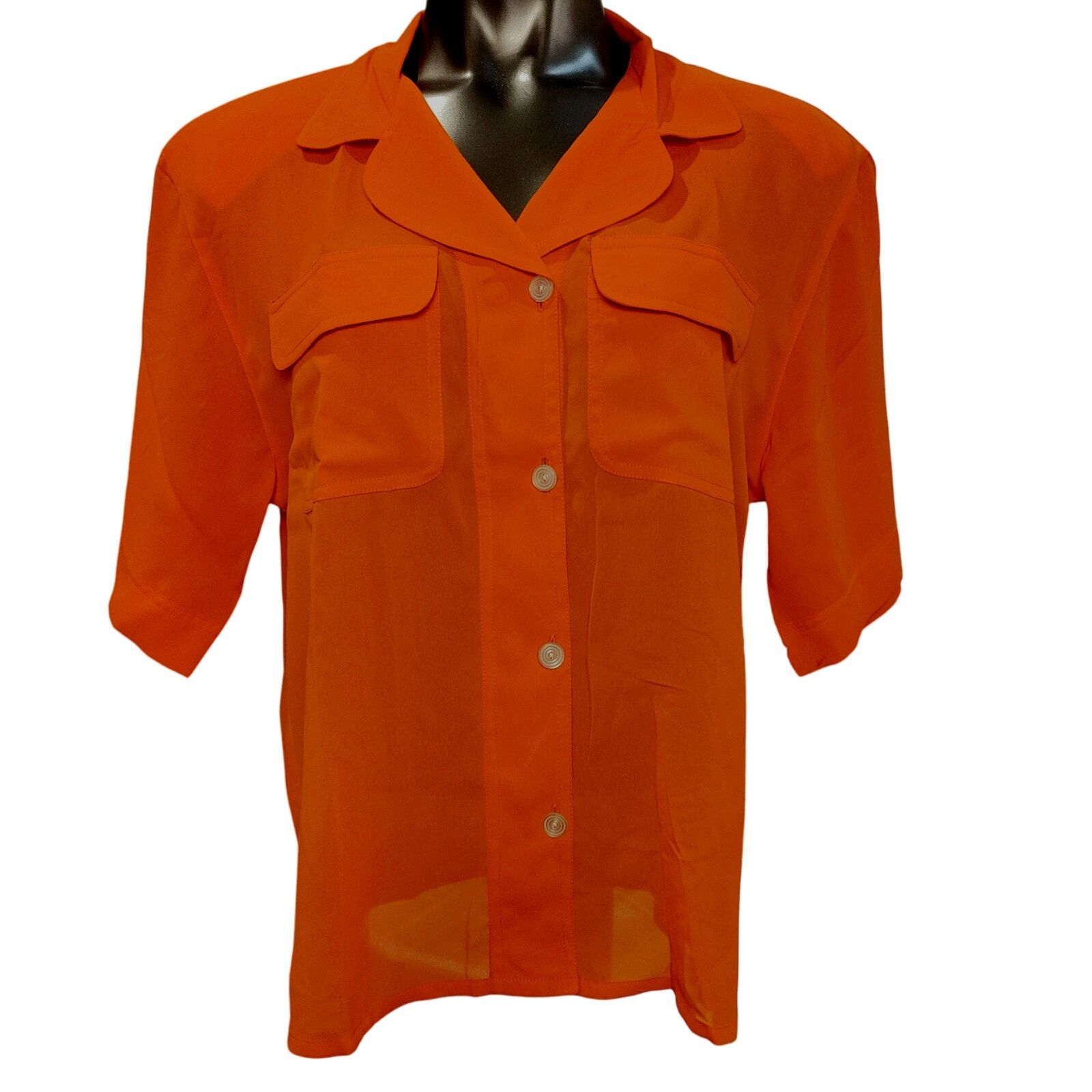 Other Josephine Women's 12 Orange Short Sleeve Button Down Top Size XL / US 12-14 / IT 48-50 - 1 Thumbnail