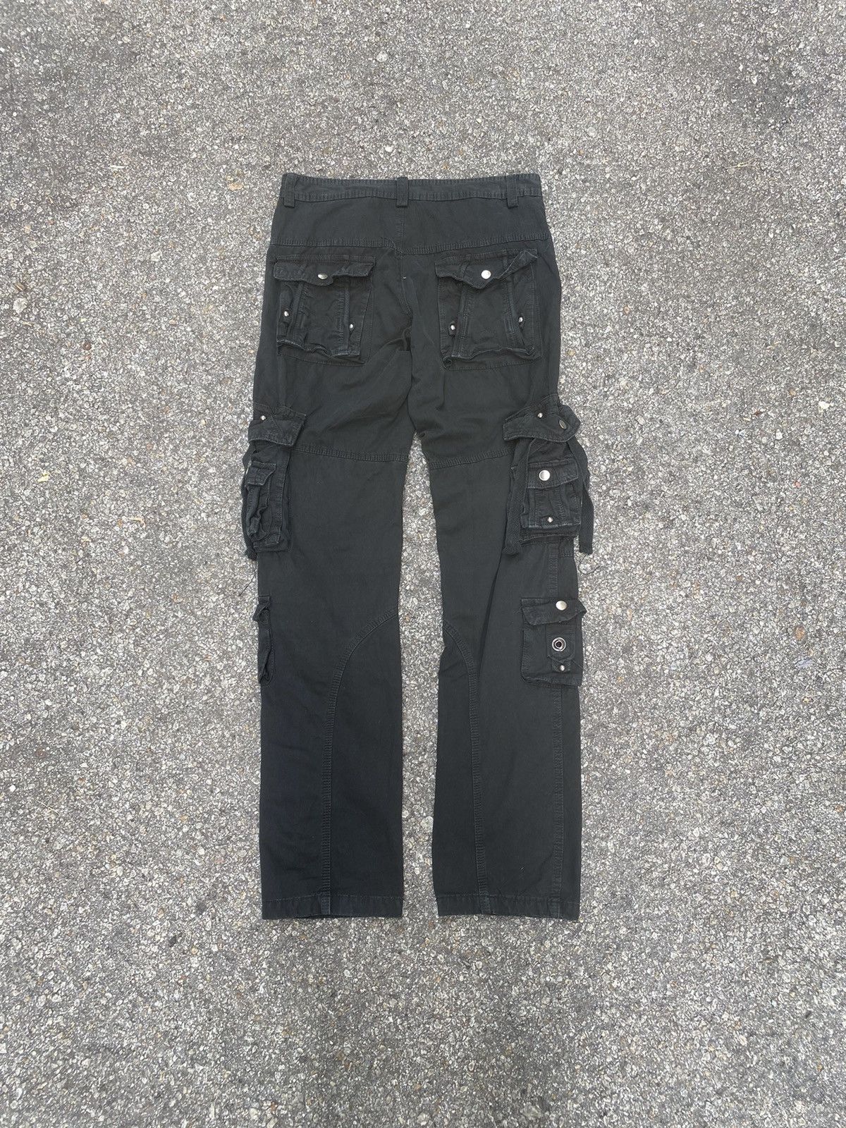 Japanese Brand Cargo Bondage Pants Multipocket Black Punk Grunge Size US 29 - 7 Thumbnail