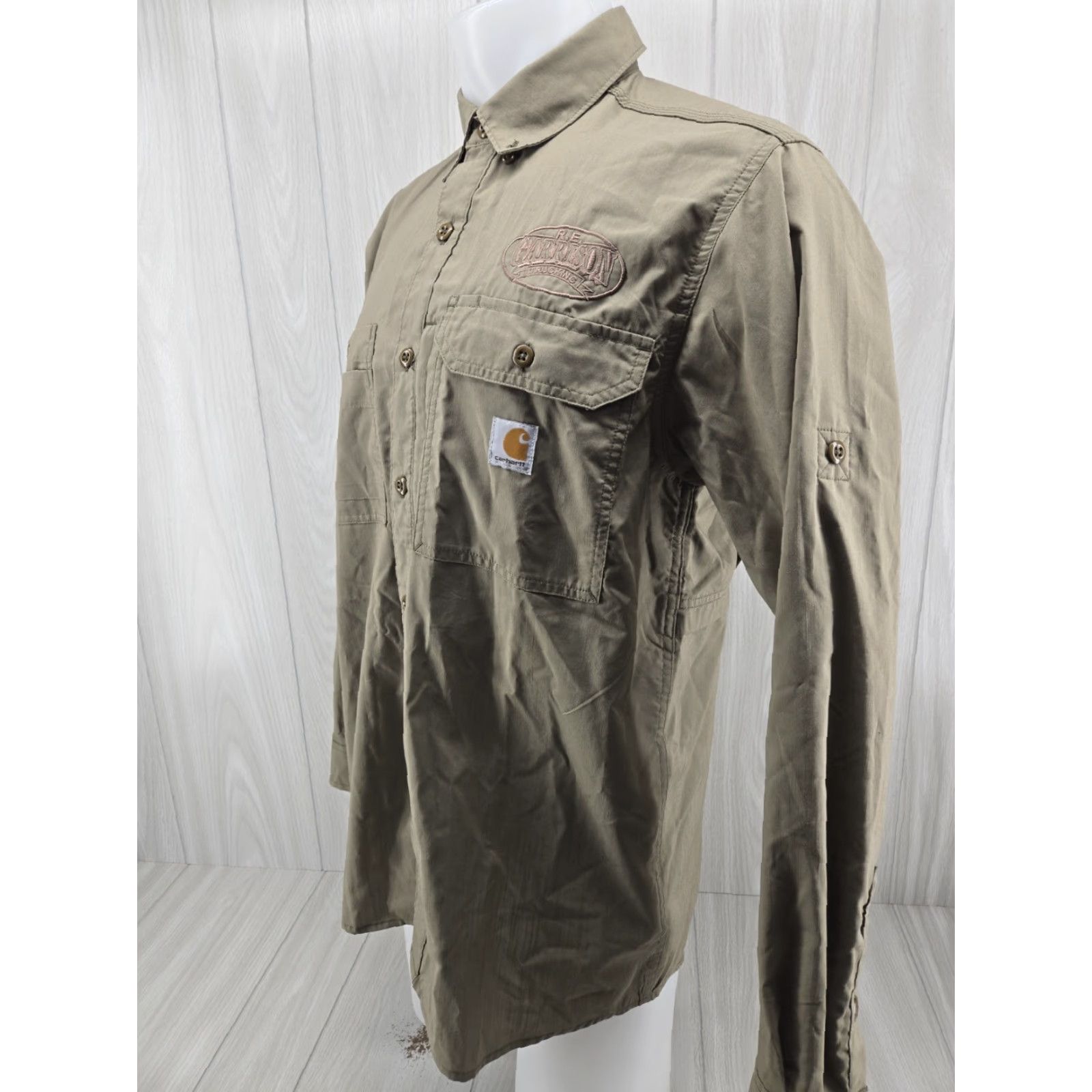 Carhartt Carhartt Force Button Up Shirt Long Sleeve Green Medium Relaxed Fit Mens Size US M / EU 48-50 / 2 - 2 Thumbnail