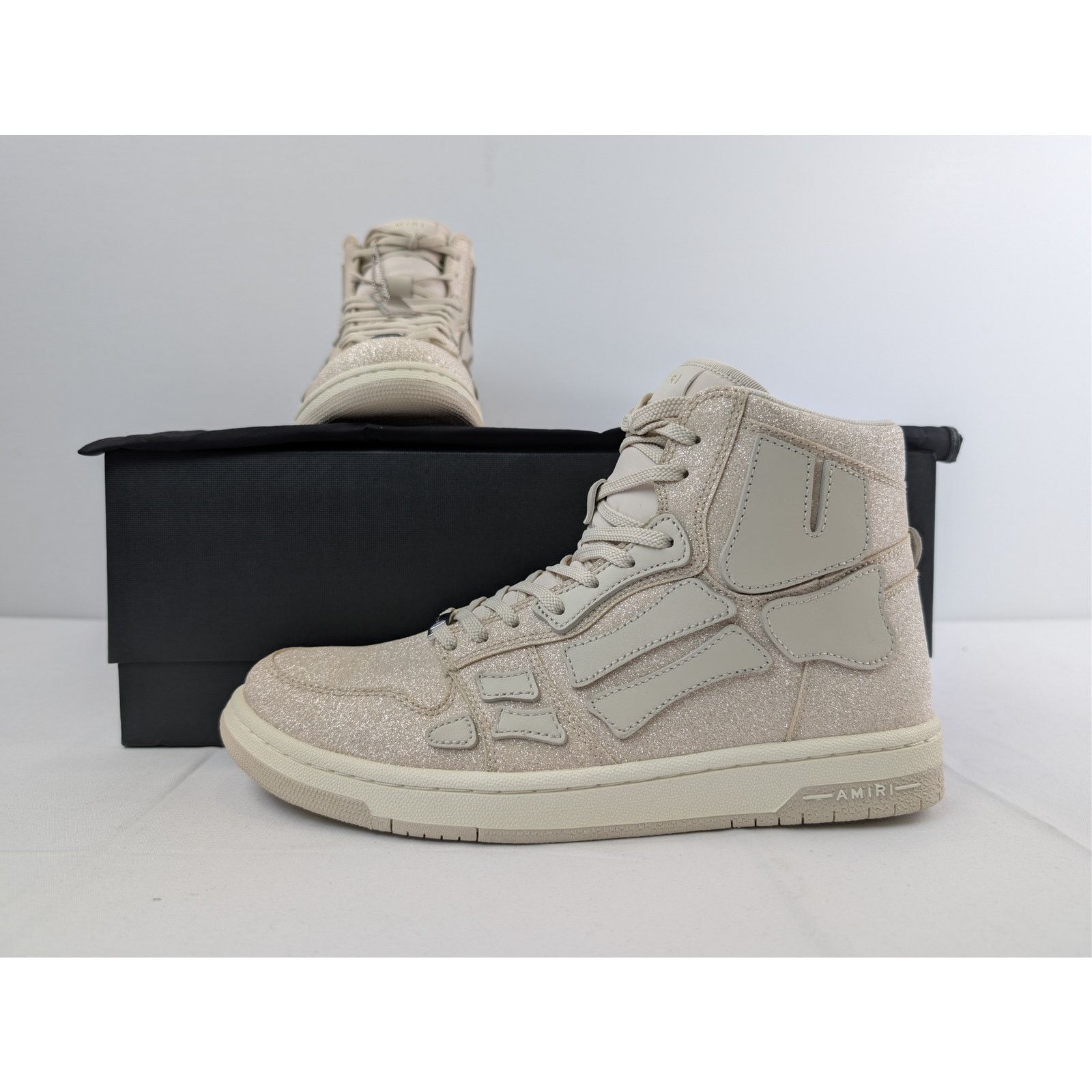Amiri o1rshd1 Q:2 / Skelton Hi-Top Sneakers in Beige Size US 10 / EU 43 - 16 Thumbnail