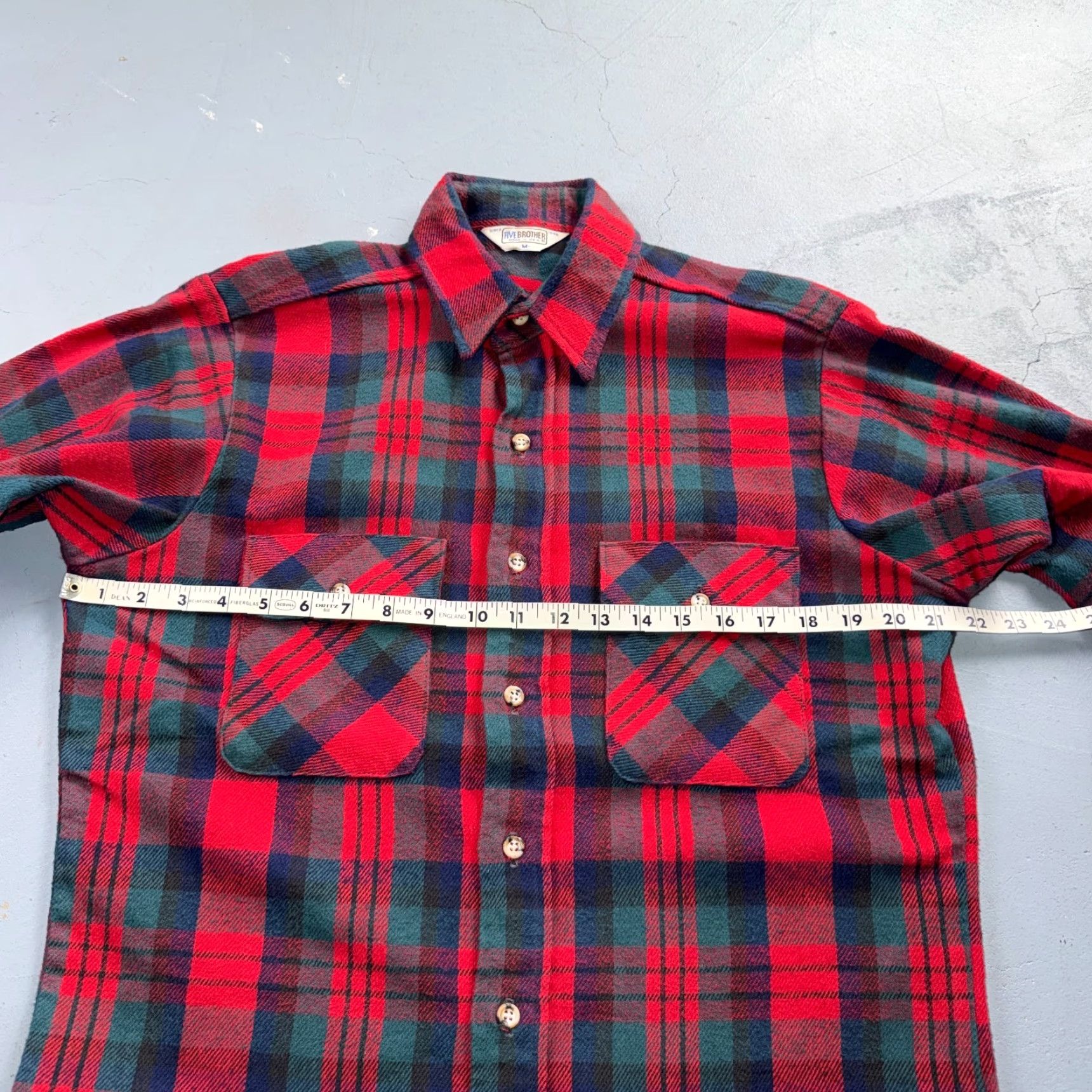 Vintage VINTAGE Five Brother Shirt Mens M Plaid Flannel Shadow Green Red USA 1980s 80s Button-Up Casual Workwear Size US M / EU 48-50 / 2 - 5 Thumbnail