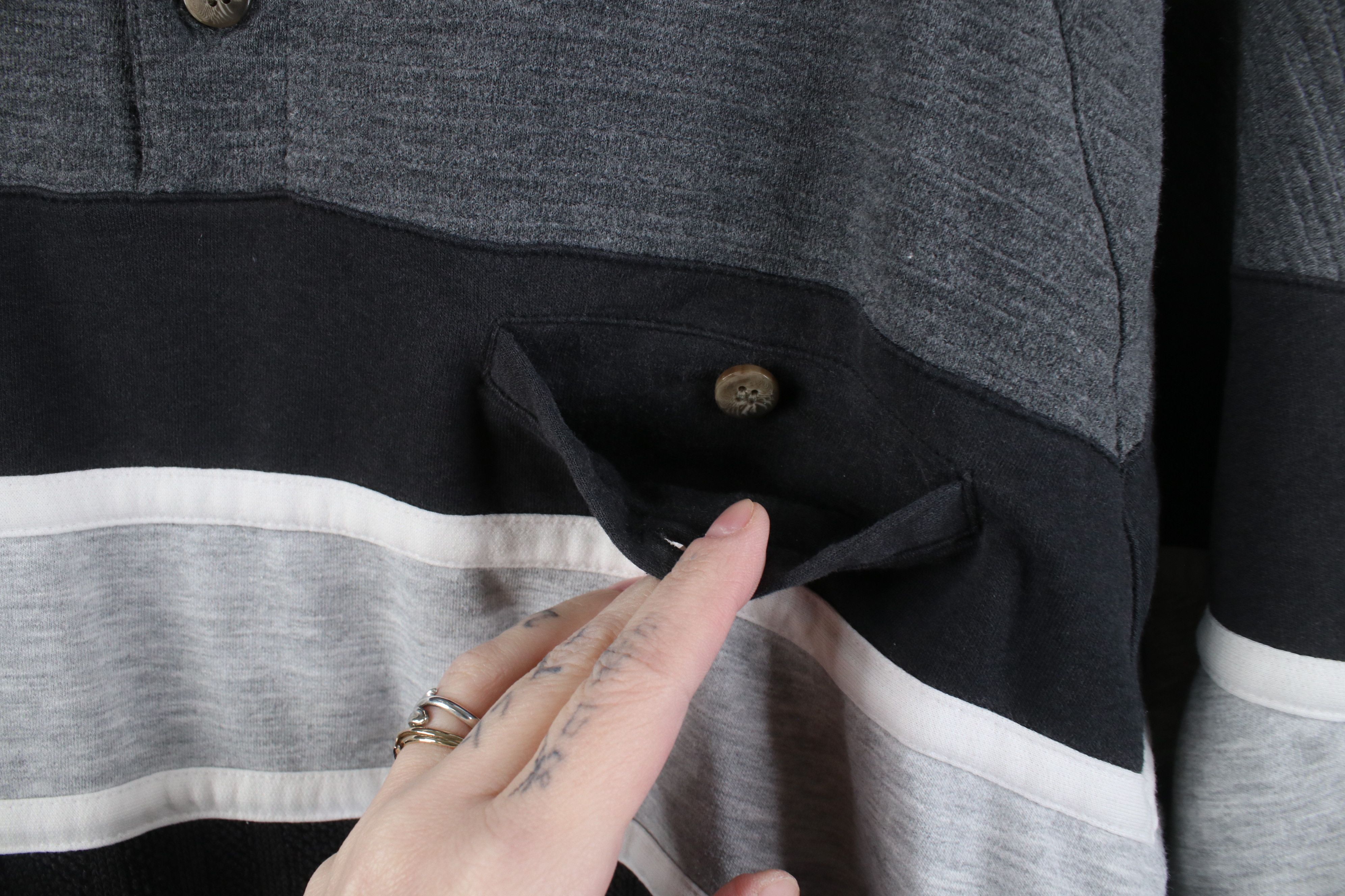 Vintage Vintage 90s Streetwear Ribbed Knit Long Sleeve Rugby Polo Size US M / EU 48-50 / 2 - 7 Thumbnail