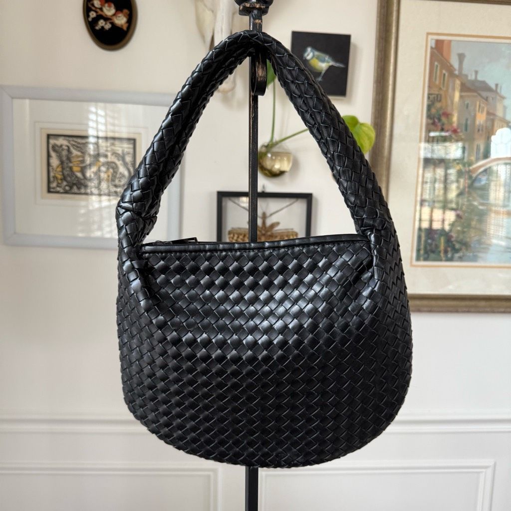 Other NA-KD Woven Rounded Bag Purse Black Faux Leather Size ONE SIZE - 2 Thumbnail