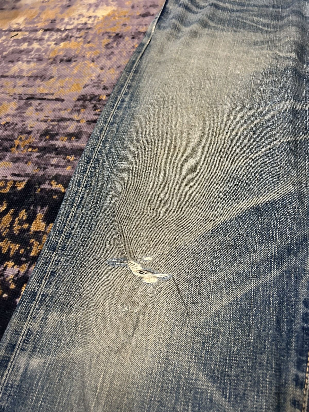 Edwin Vintage Edwin Japan Distressed Buckle Back Selvedge Jeans Size US 36 / EU 52 - 11 Thumbnail