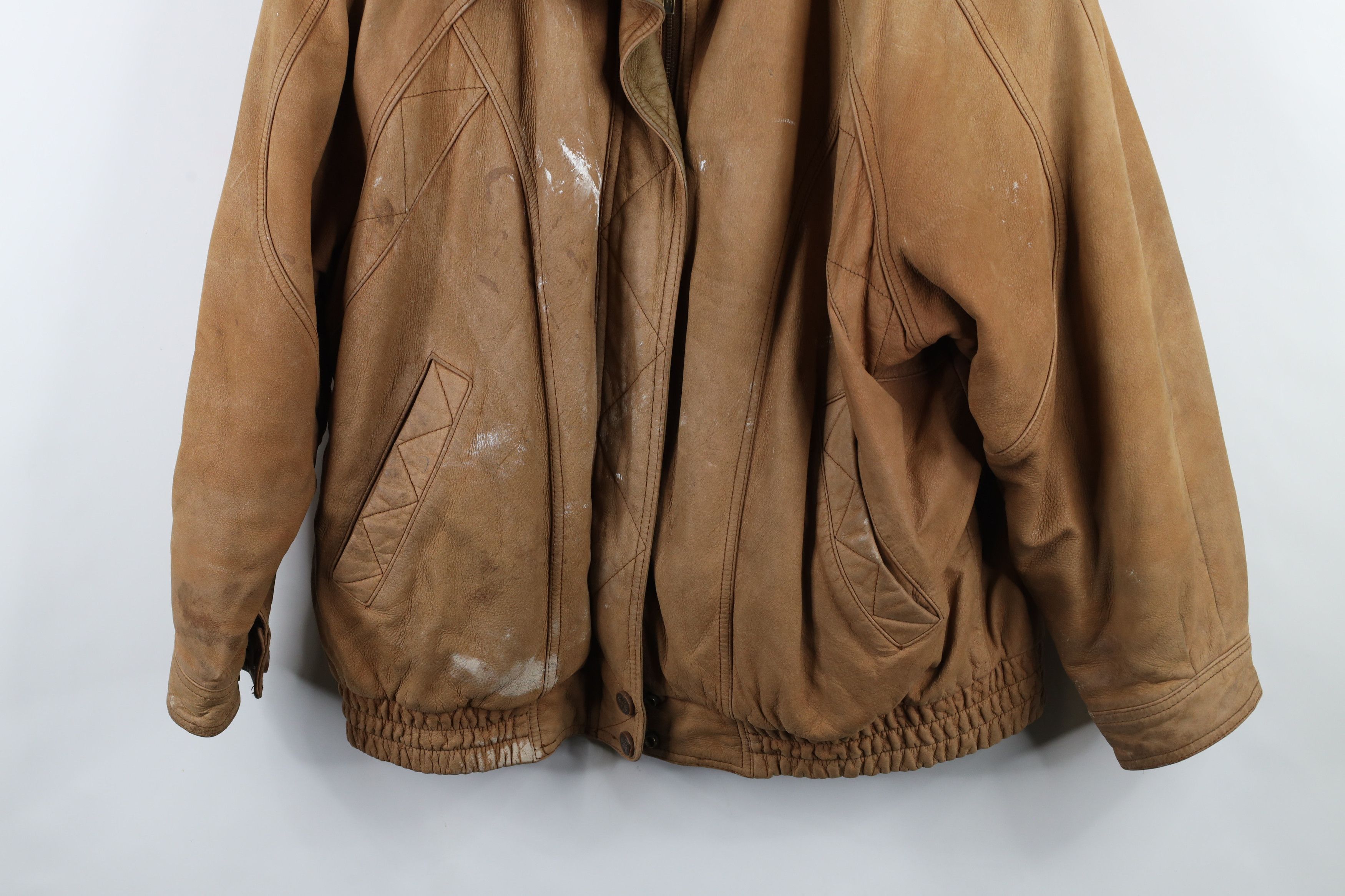 Vintage Vintage 90s Streetwear Suede Leather Flight Bomber Jacket Size US XL / EU 56 / 4 - 3 Thumbnail